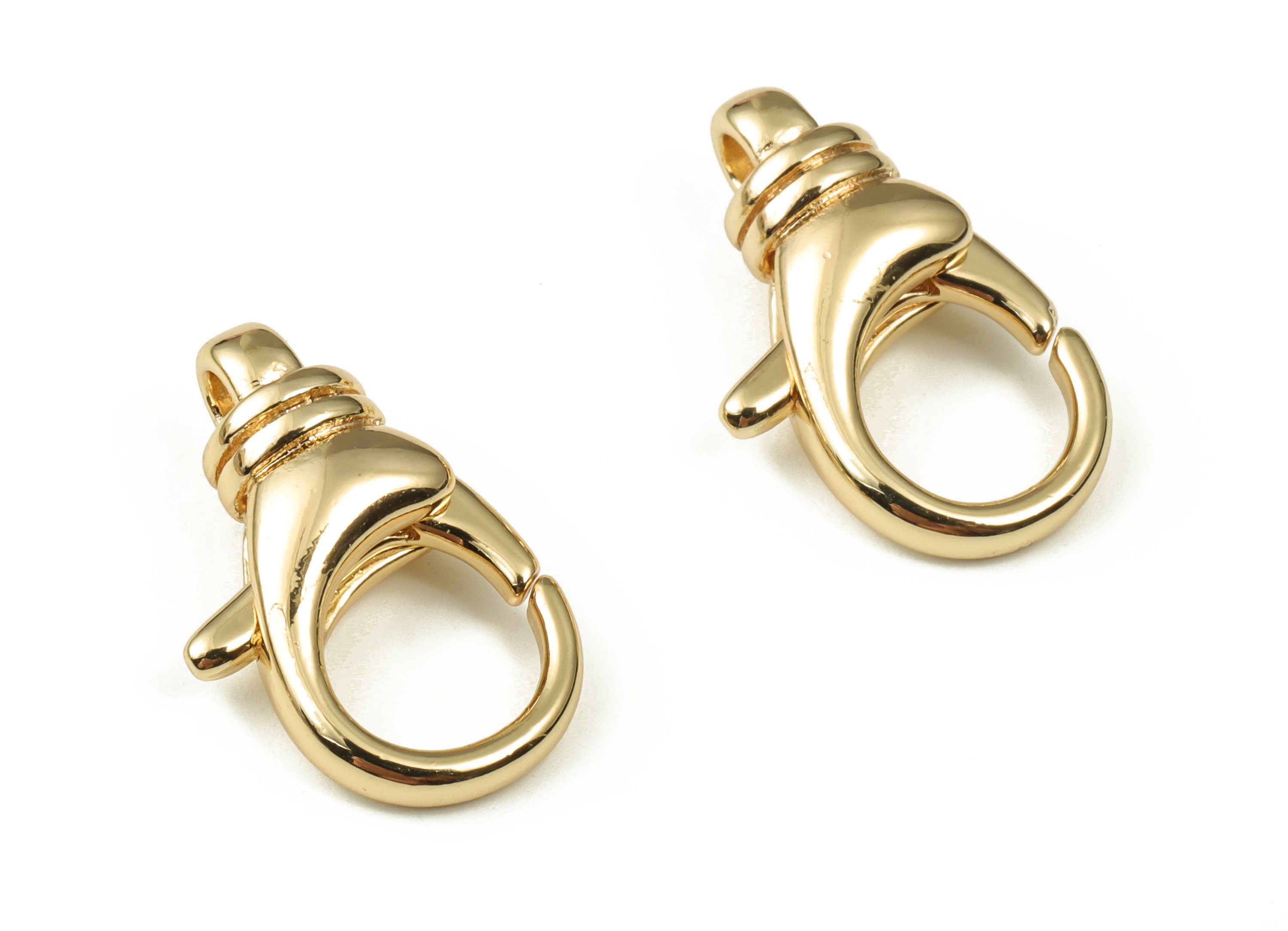 Brass Clips Parrot Clasp - Gold Necklace Clasp - Gold Lobster Clasps Bracelet Clasp - 18K Real Gold Plated Brass - 20x12.41x2.32mm - RGP3380 - DOMEDBAZAAR