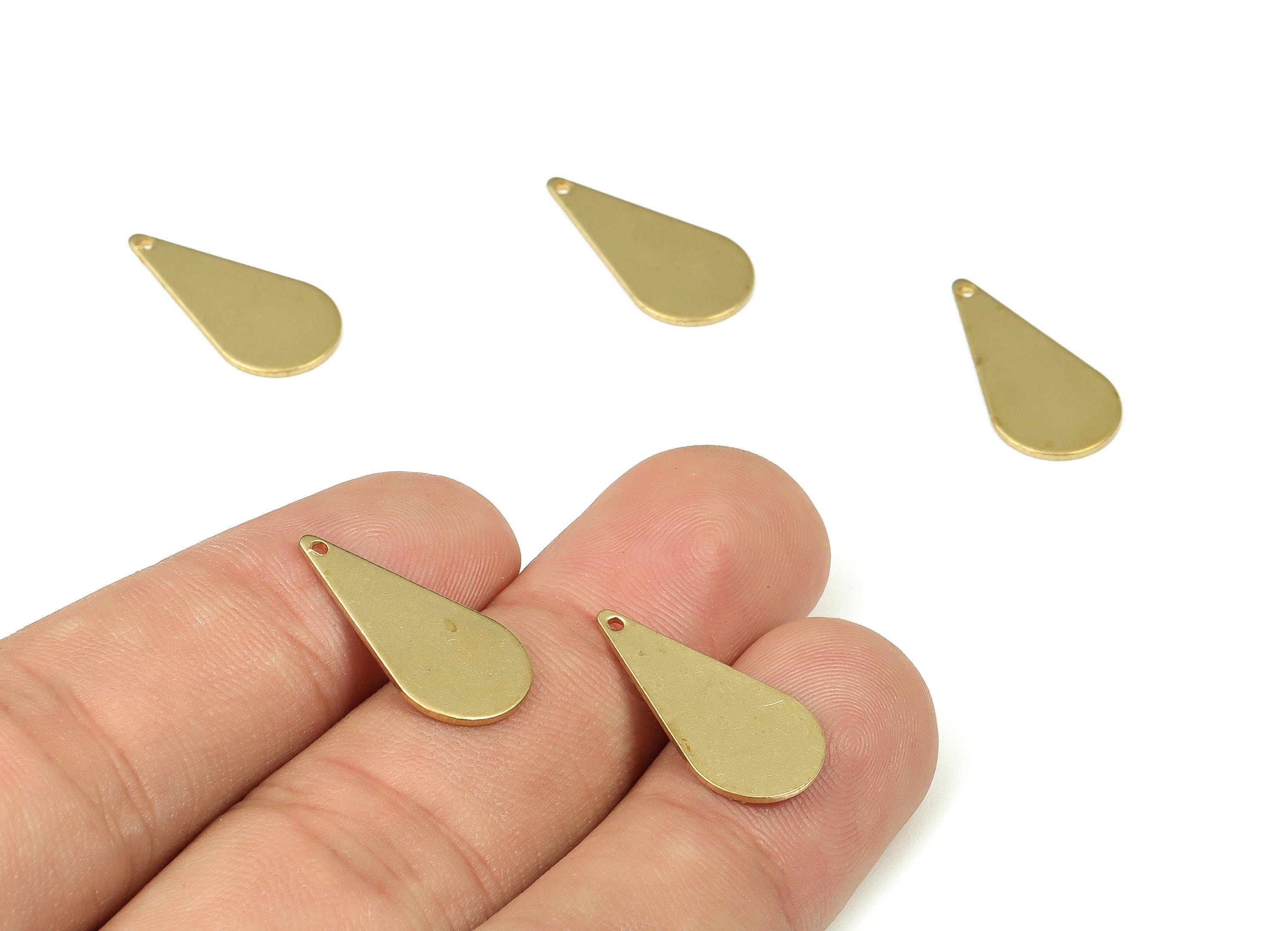 Personalized stamping blank - Raw Brass Drop Earring Charms - Brass Drop Pendant Charm - 19.92x9.99x0.79mm- PP4365 - DOMEDBAZAAR