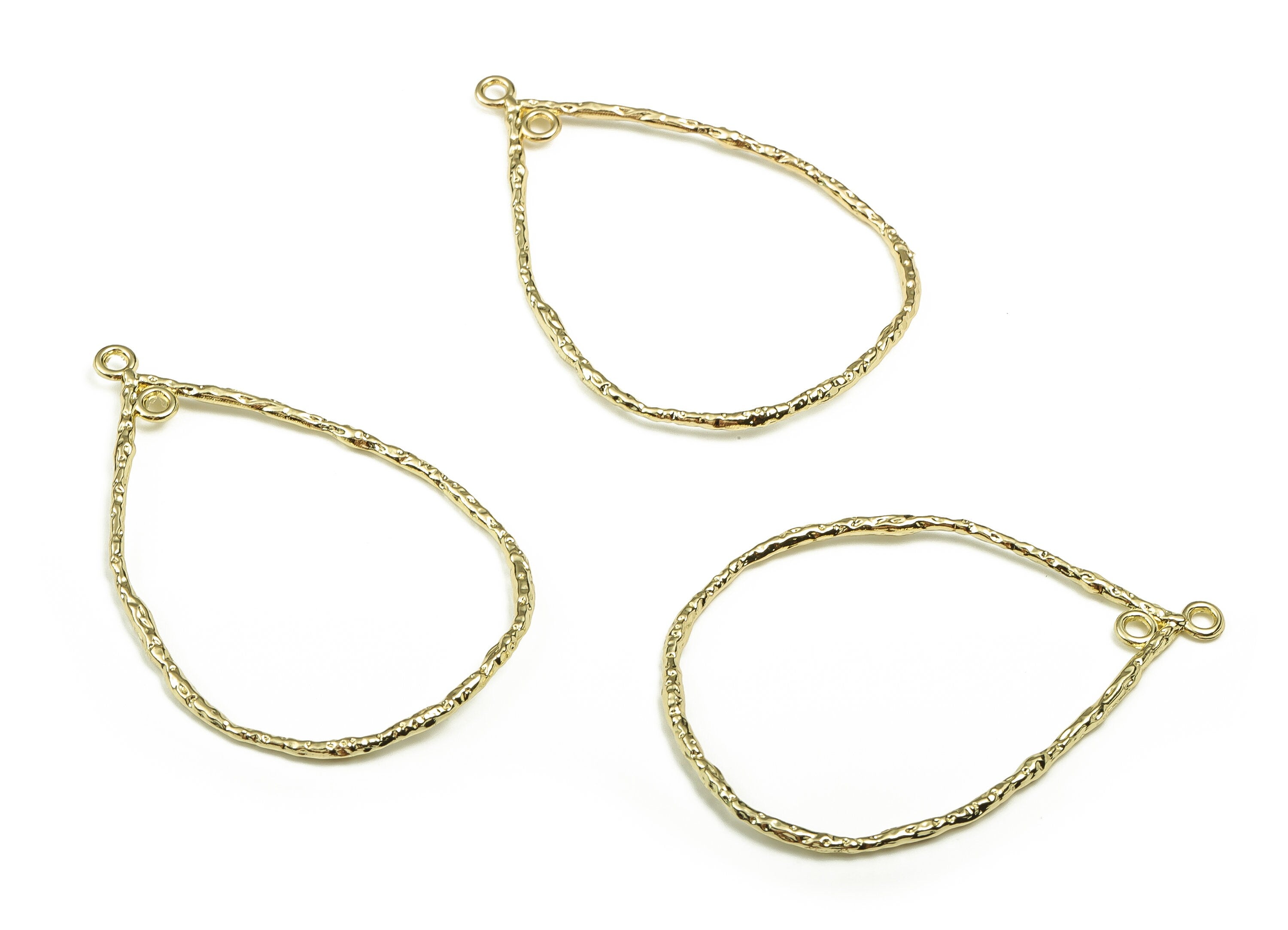 Alloy Drop Earring Connector - Zinc Alloy Drop Pendant - Gold Tone Plated Alloy - Jewelry Making Supplies - 50.84x34.4x1.9mm - ZZ1812 - DOMEDBAZAAR