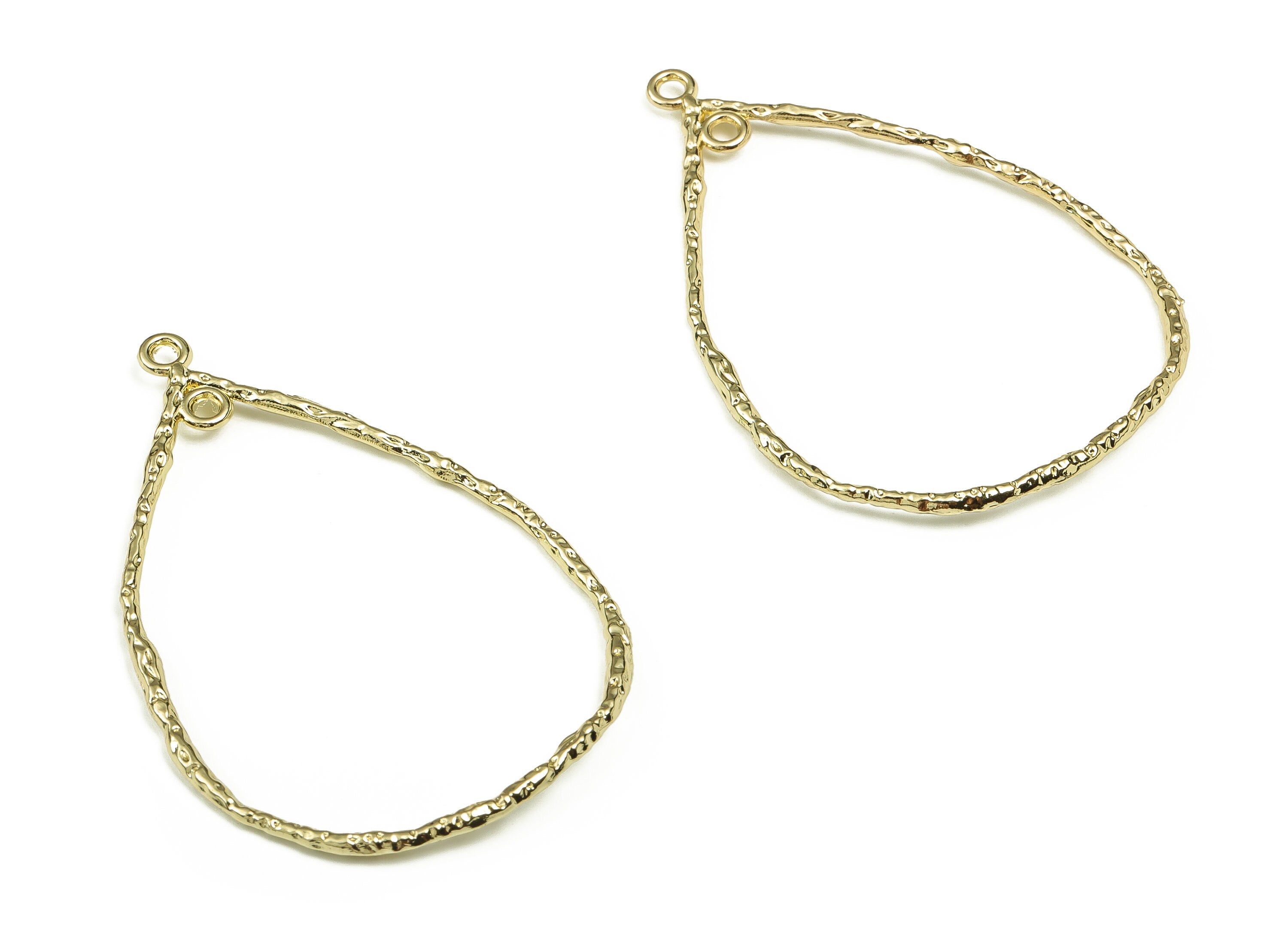 Alloy Drop Earring Connector - Zinc Alloy Drop Pendant - Gold Tone Plated Alloy - Jewelry Making Supplies - 50.84x34.4x1.9mm - ZZ1812 - DOMEDBAZAAR