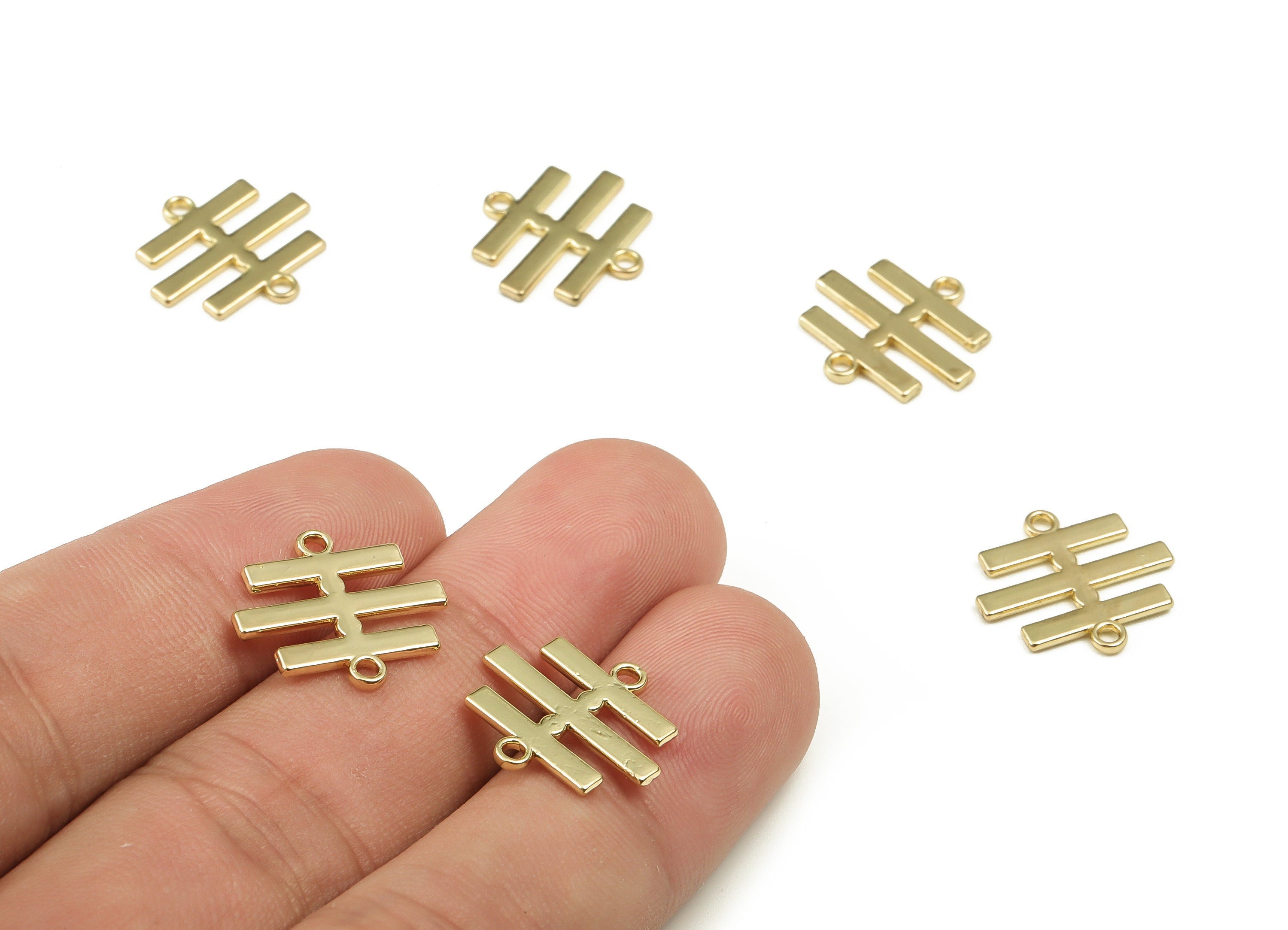 Alloy Lattice Earring Connector - Zinc Alloy Lattice Pendant - Gold Tone Plated Alloy - Jewelry Making Supplies - 16.11x15.02x1.1mm - ZZ1811 - DOMEDBAZAAR