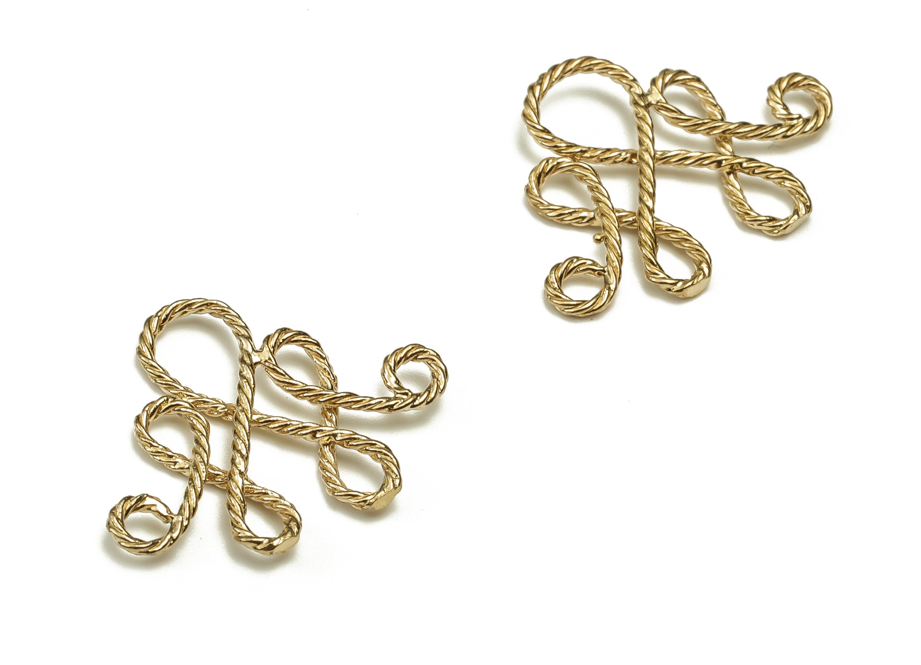 Brass Texture Knot Earring Connector - Raw Brass Knot Pendant - Earring Finding - DIY Jewelry Making Supplies - 19.17x16.33x1.65mm - PP4647 - DOMEDBAZAAR