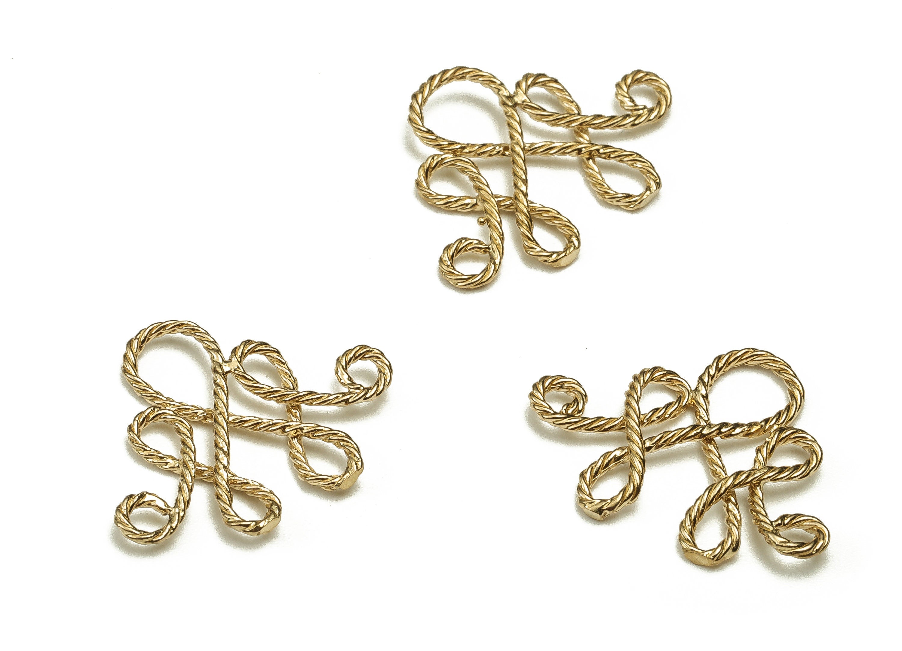 Brass Texture Knot Earring Connector - Raw Brass Knot Pendant - Earring Finding - DIY Jewelry Making Supplies - 19.17x16.33x1.65mm - PP4647 - DOMEDBAZAAR