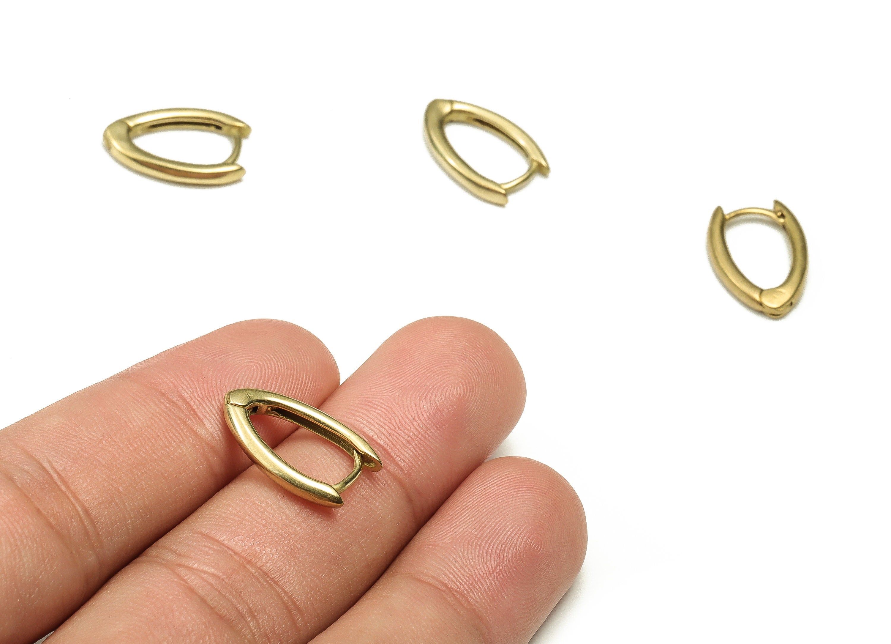 Brass U Shape Hoop Earrings – Raw Brass Simple Hoops – Geometric Earring Hoops – Minimal Plain Hoops Earrings - 17.54x11.46x2.54mm - PP4560 - DOMEDBAZAAR