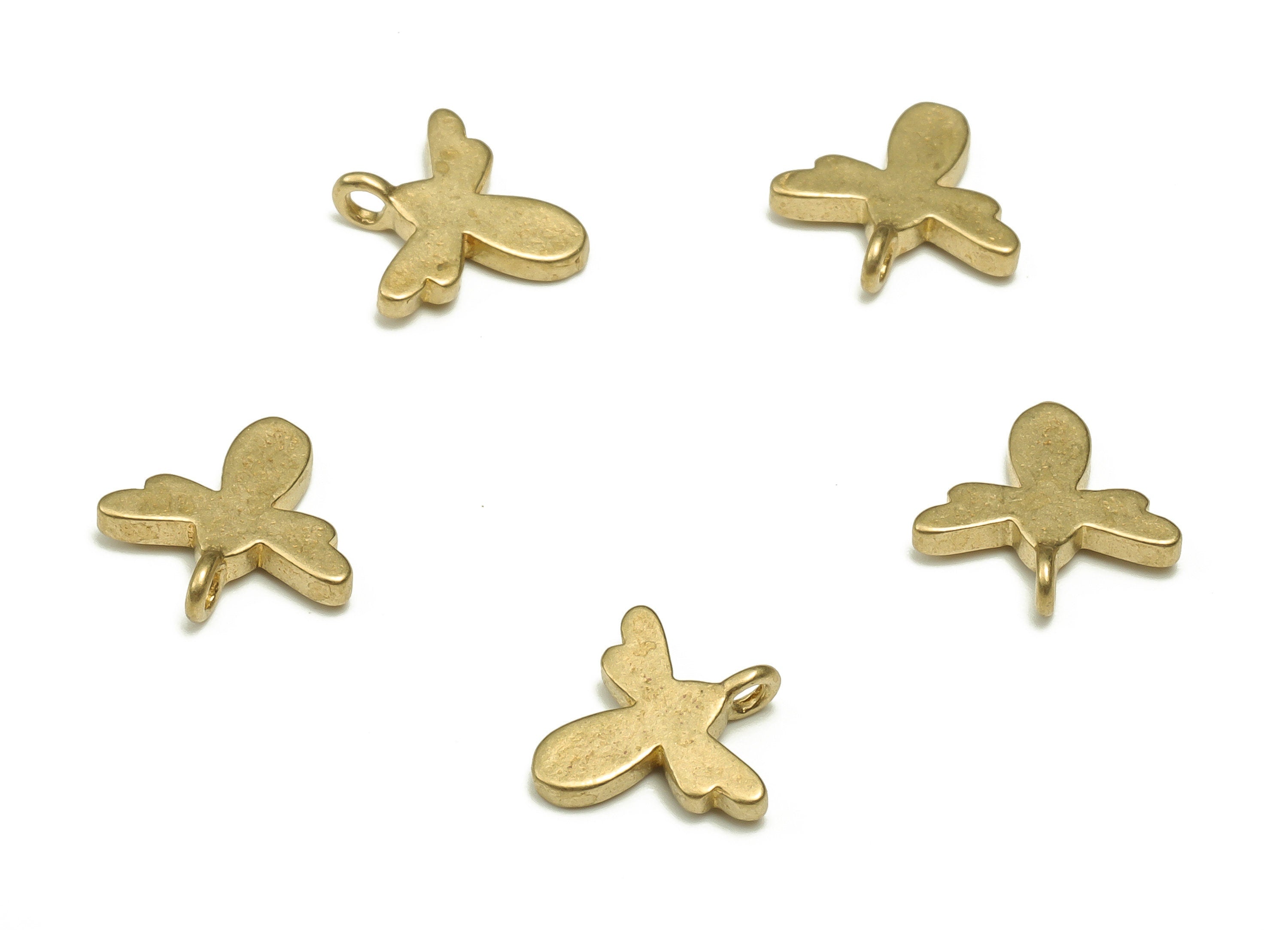 Brass Angel Earring Charms - Raw Brass Angel Pendant - Earring Finding - Jewelry Making Supplies - 9.78x9.54x1.44mm - PP4644 - DOMEDBAZAAR
