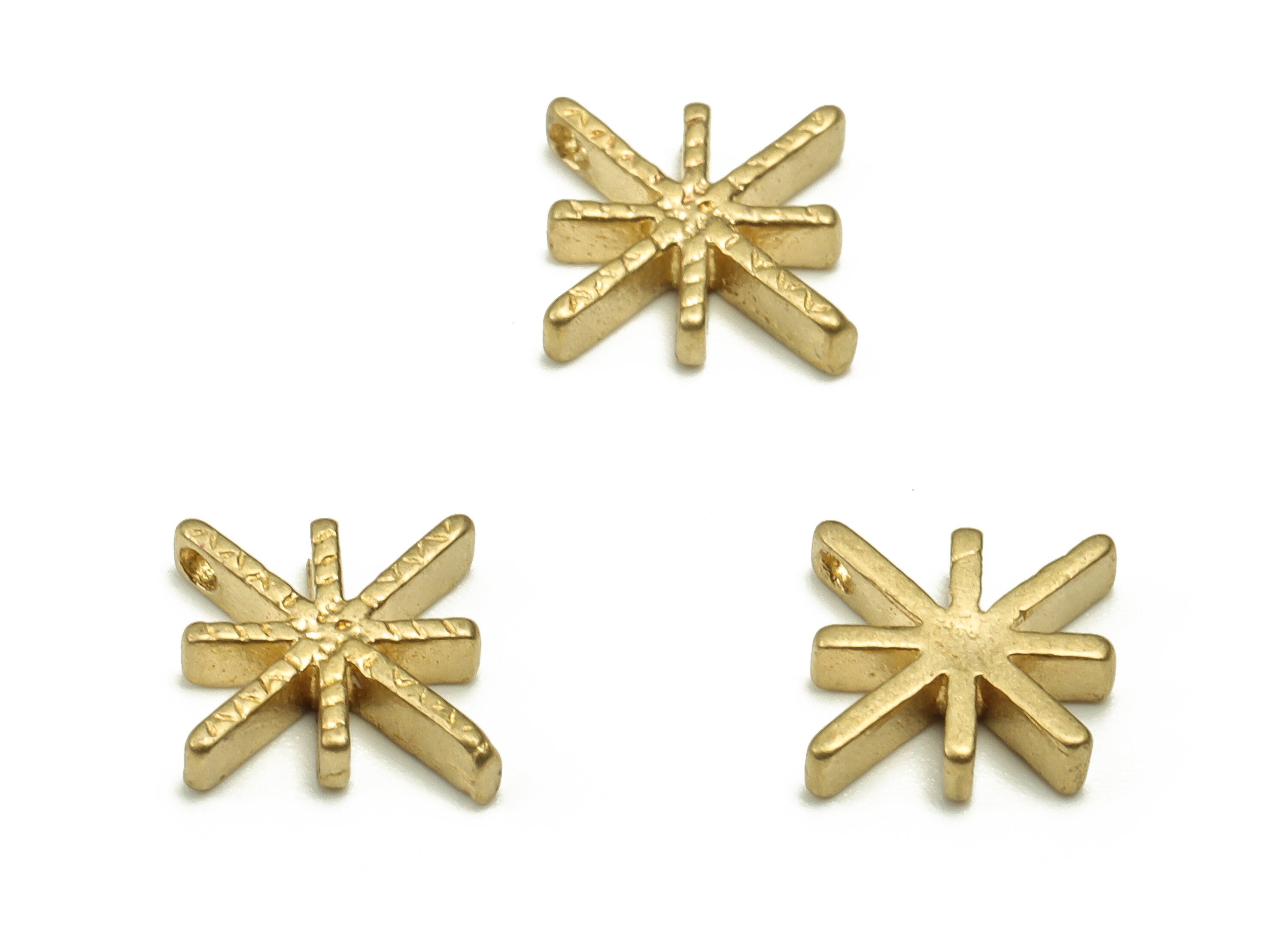 Brass Planet Earring Charms - Raw Brass Planet Pendant - Earrings Finding - Jewelry Making Supplies - 10.8x10.22x1.92mm - PP4648 - DOMEDBAZAAR