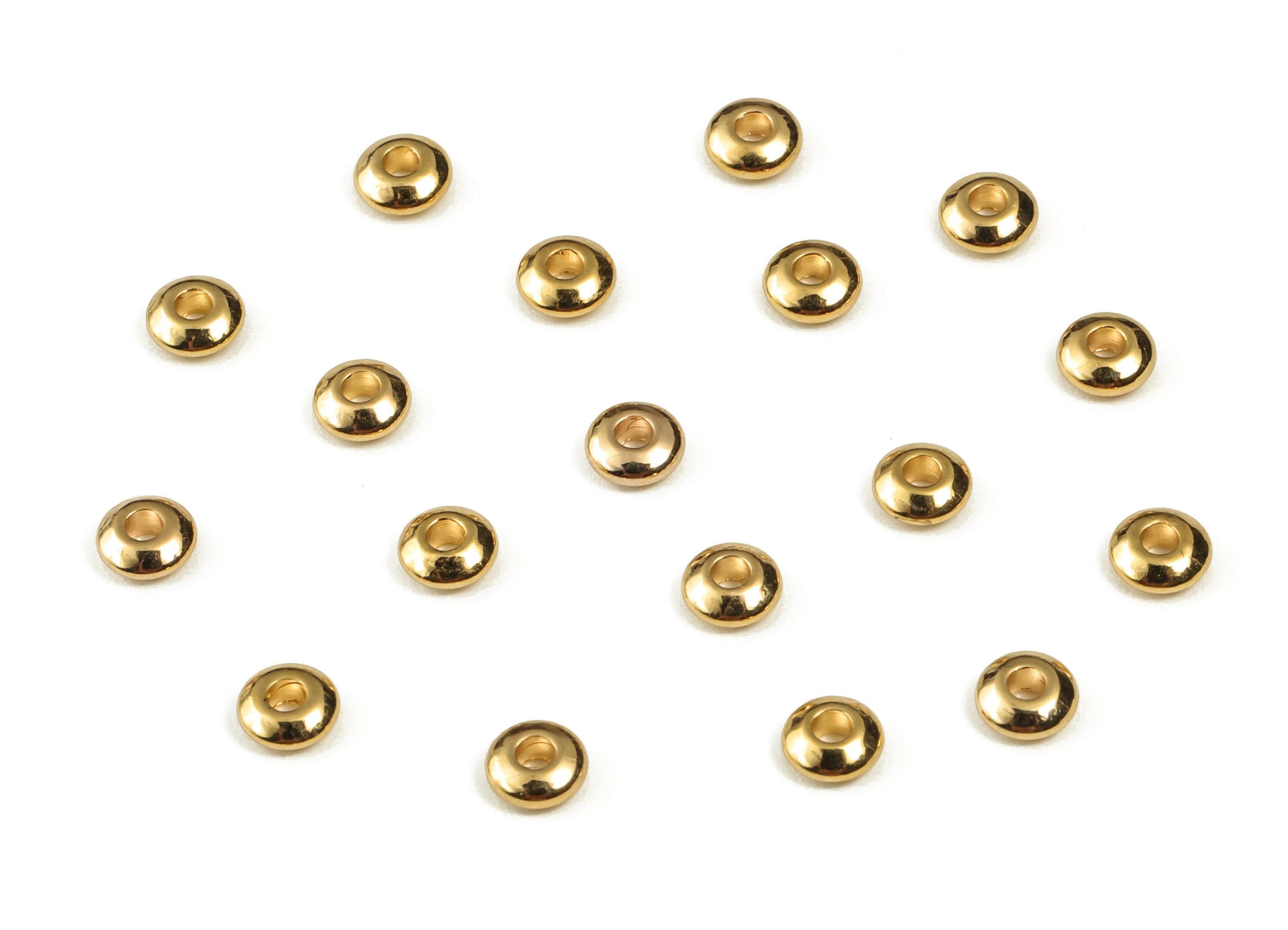 Brass Cube Spacer Beads - Gold Dice Shape Spacer Beads - 18K Real Gold Plated Brass – DIY Jewelry Making Supplies - 3.89x1.61mm - RGP3108 - DOMEDBAZAAR