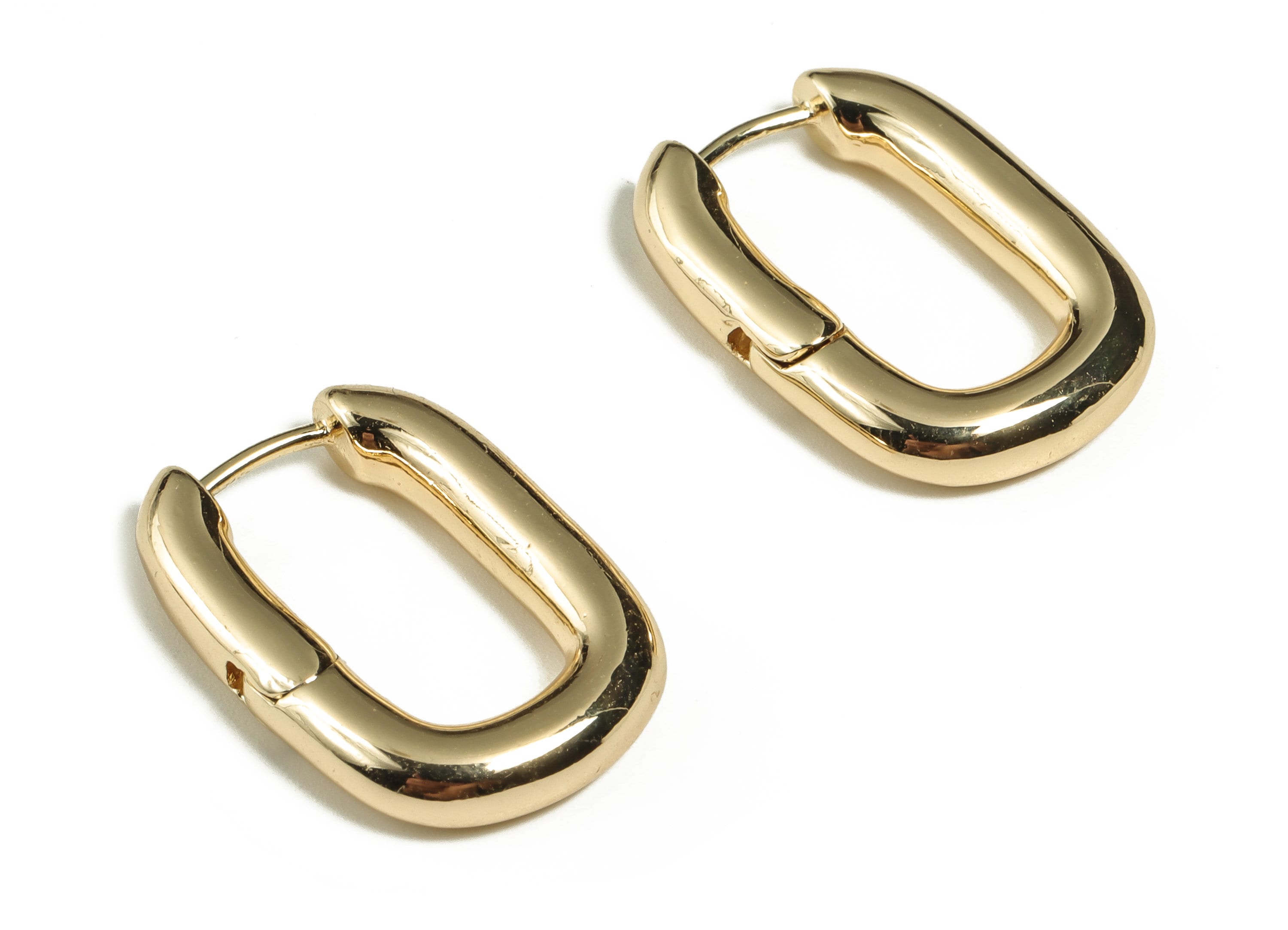 Brass Earring Round Huggie - Zircon Earring Hoop Huggie – 18K Real Gold Plated Brass - Earring Findings - 21.78×15.28×3.73mm - RGP3238 - DOMEDBAZAAR