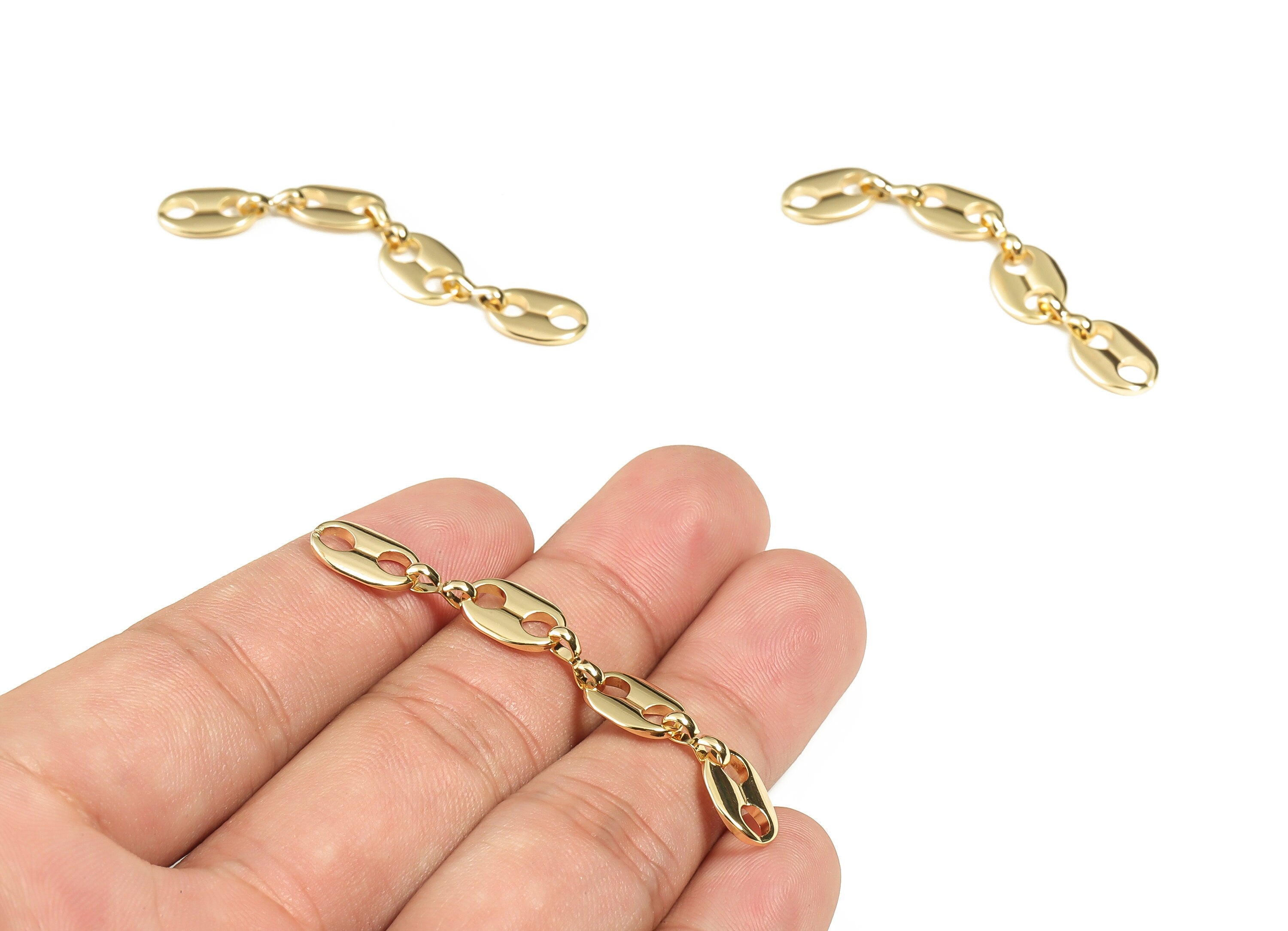 Brass Anchor Mariner Chain - Brass Link Chain - CCB Chain - 18K Real Gold Plated Brass Chain - Jewelry Supplies -58.27x7.94x1.43mm- RGP3086 - DOMEDBAZAAR