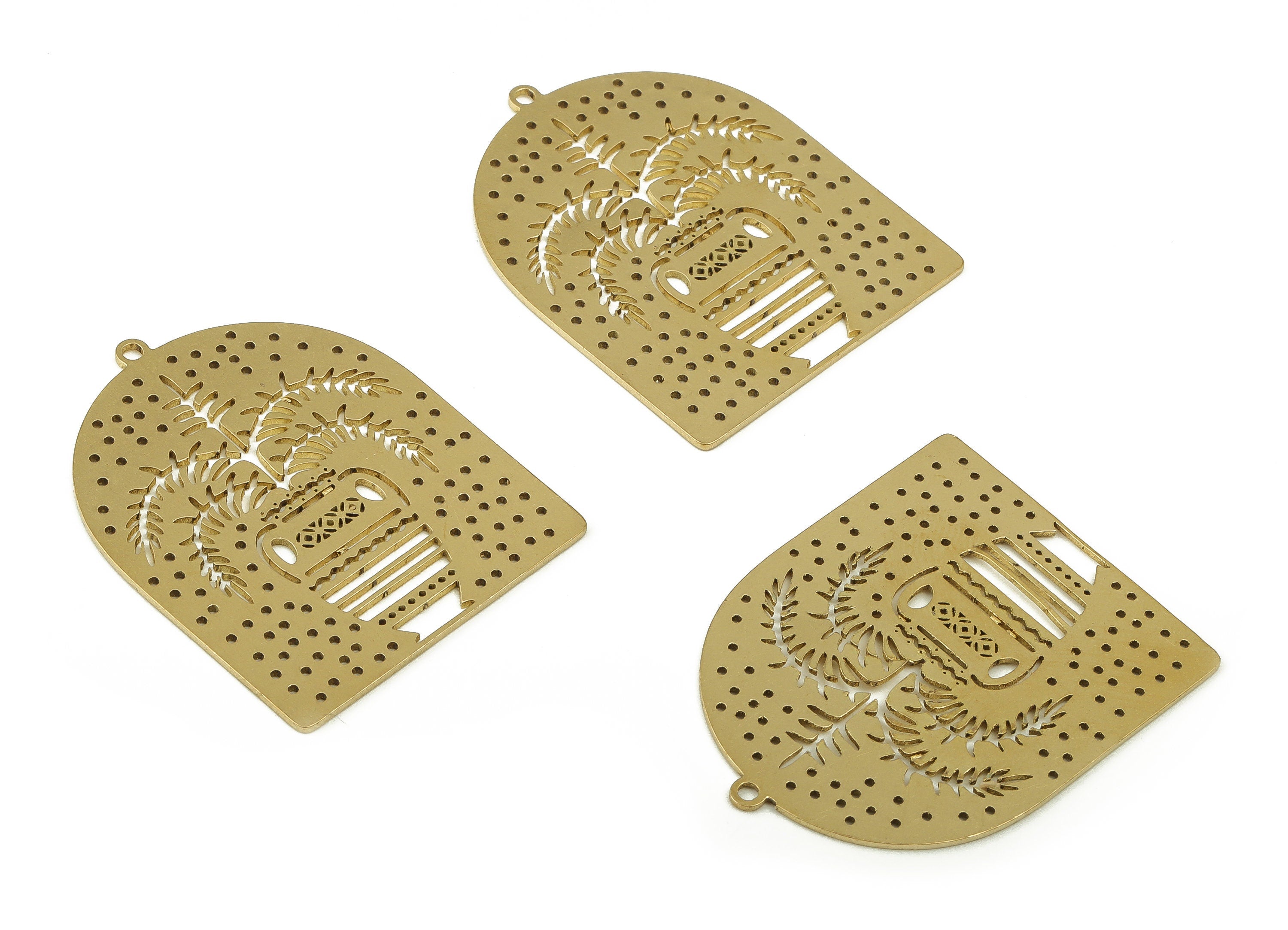 Brass Diamond Earring Charms - Raw Brass Vase Pendant - Earring Findings - DIY Jewelry Making Supplies - 35.3x28.11x0.71mm - PP4607 - DOMEDBAZAAR