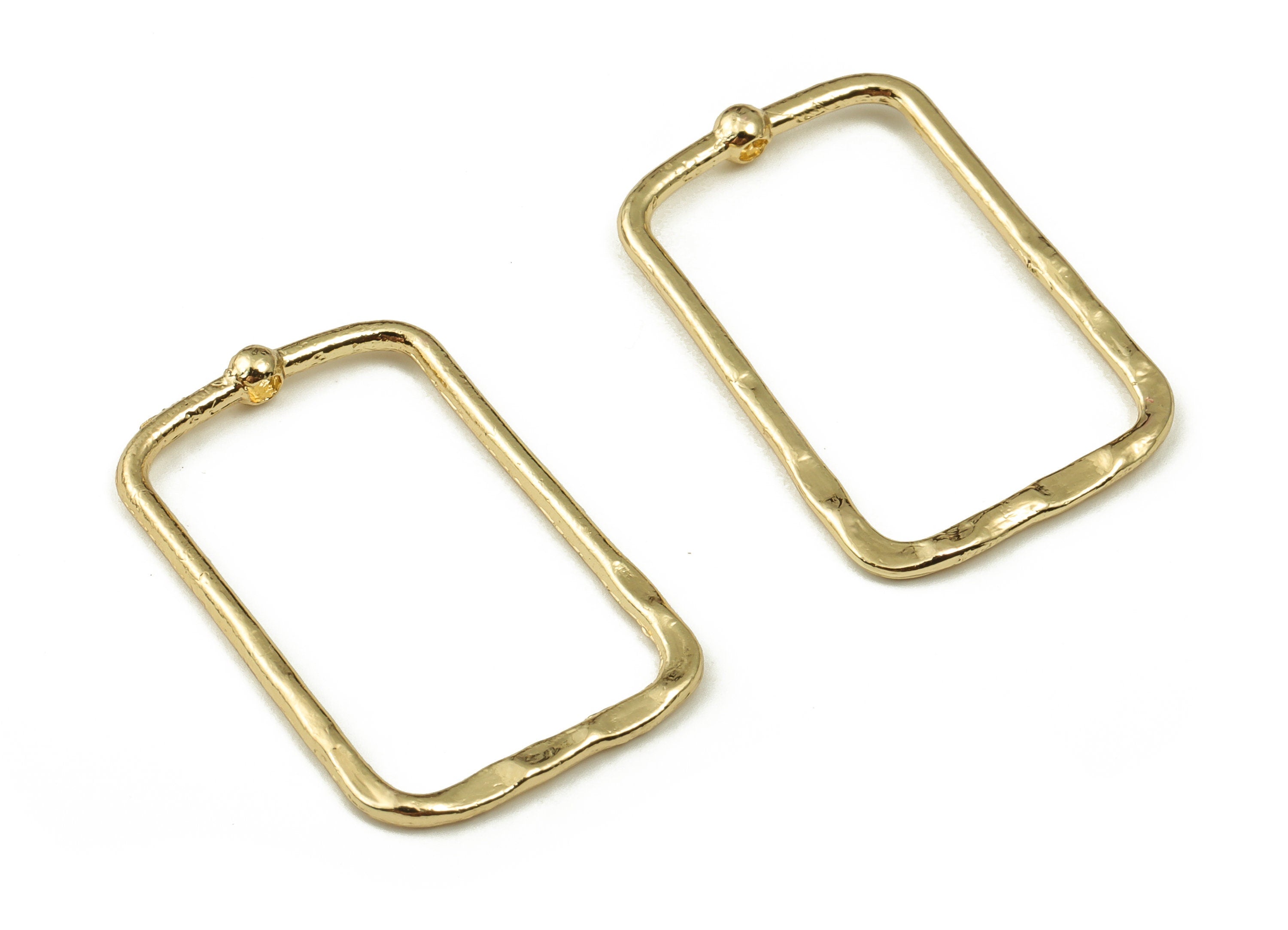 Alloy Rectangle Earring Charms - Zinc Alloy Rectangle Pendant Charm - Gold Tone Plated Alloy - Jewelry Supplies -27.24x18.45x1.5mm- ZZ1815 - DOMEDBAZAAR