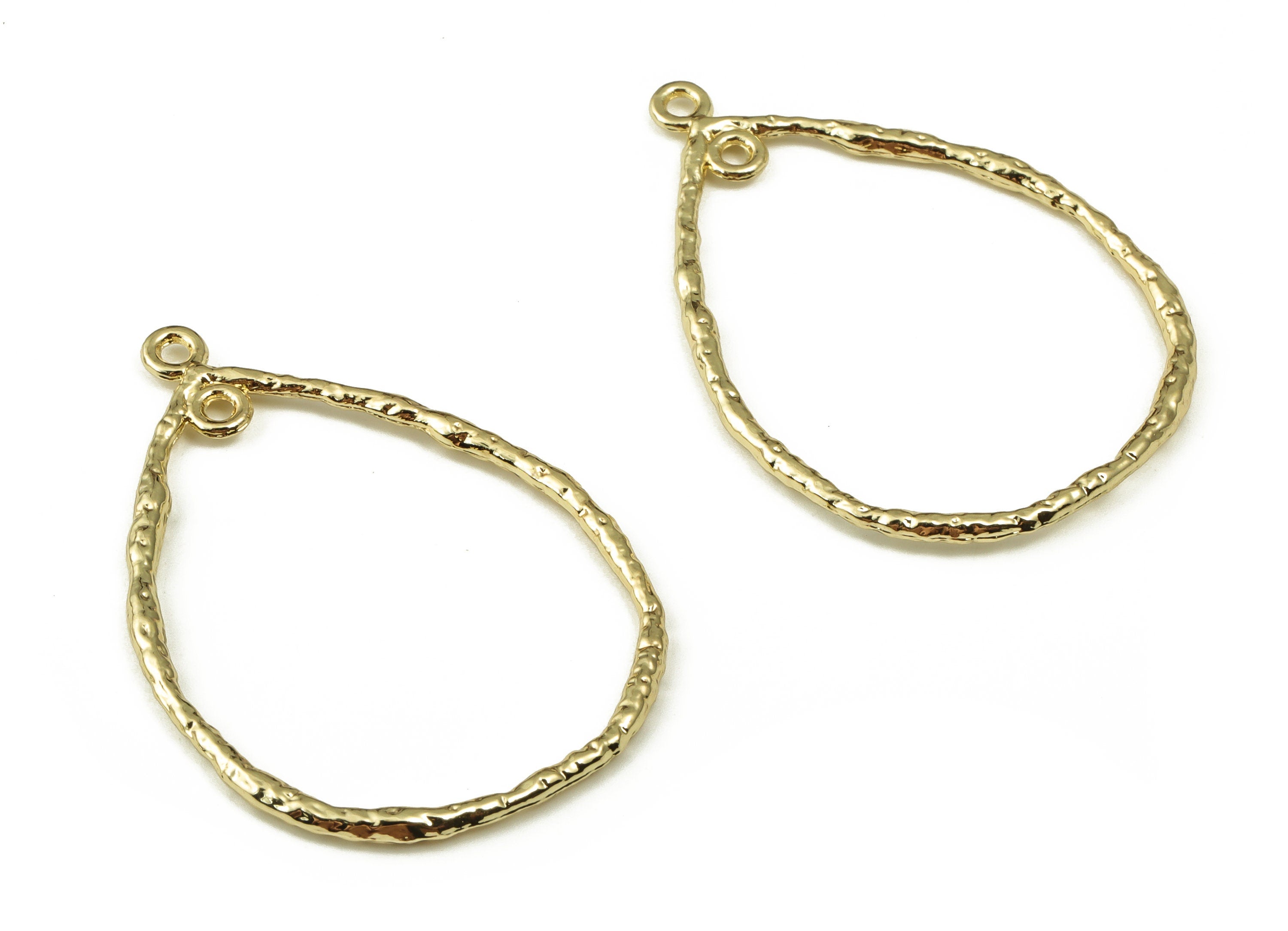 Alloy Drop Earring Connector - Zinc Alloy Drop Pendant Charm - Gold Tone Plated Alloy - Jewelry Making Supplies -41.45x30.86x2.17mm- ZZ1824 - DOMEDBAZAAR