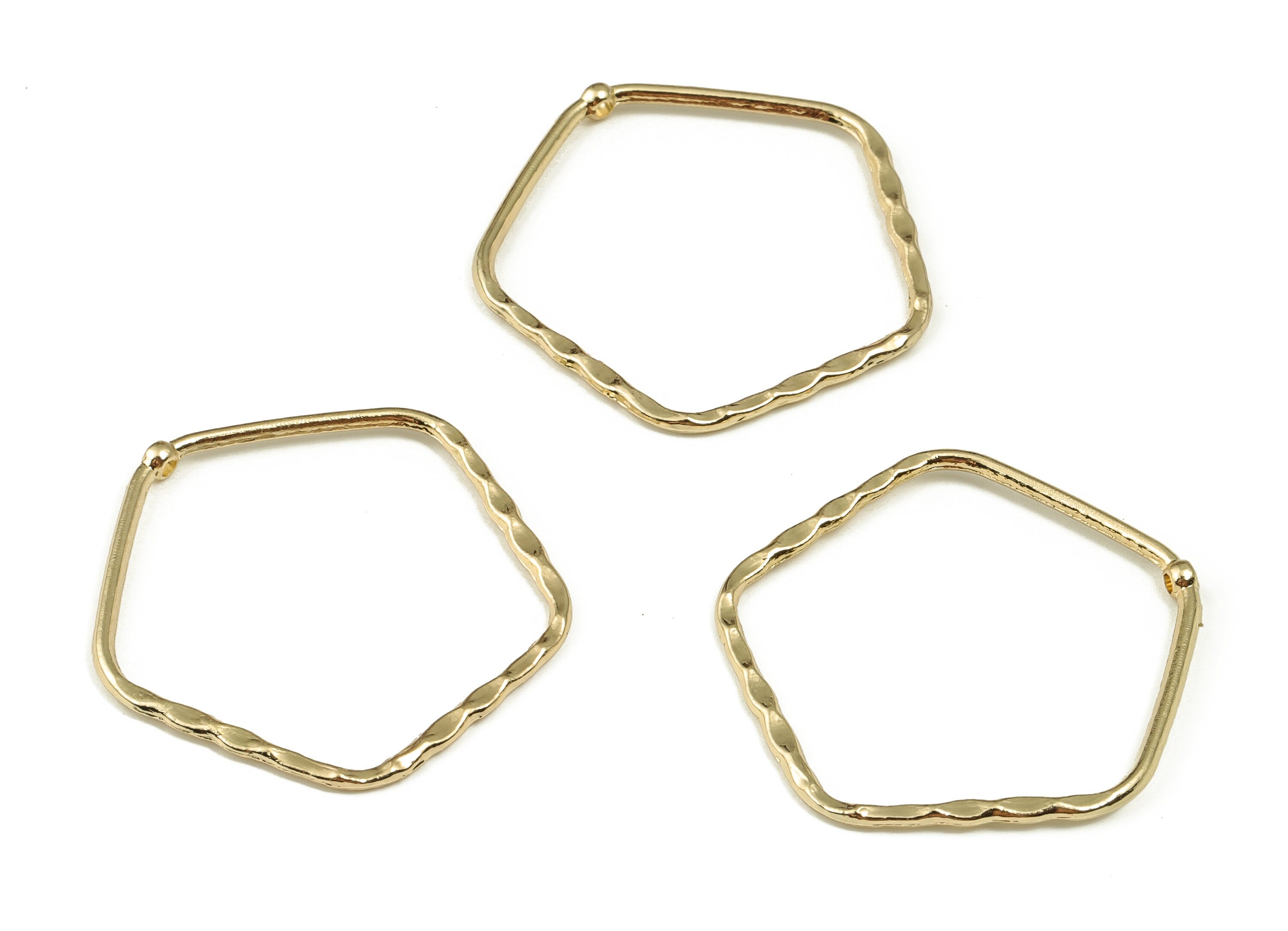 Alloy Hexagon Earring Charm - Zinc Alloy Hexagon Pendant Charm - Gold Tone Plated Alloy - Jewelry Making Supplies -33.93x33.8x1.68mm- ZZ1819 - DOMEDBAZAAR