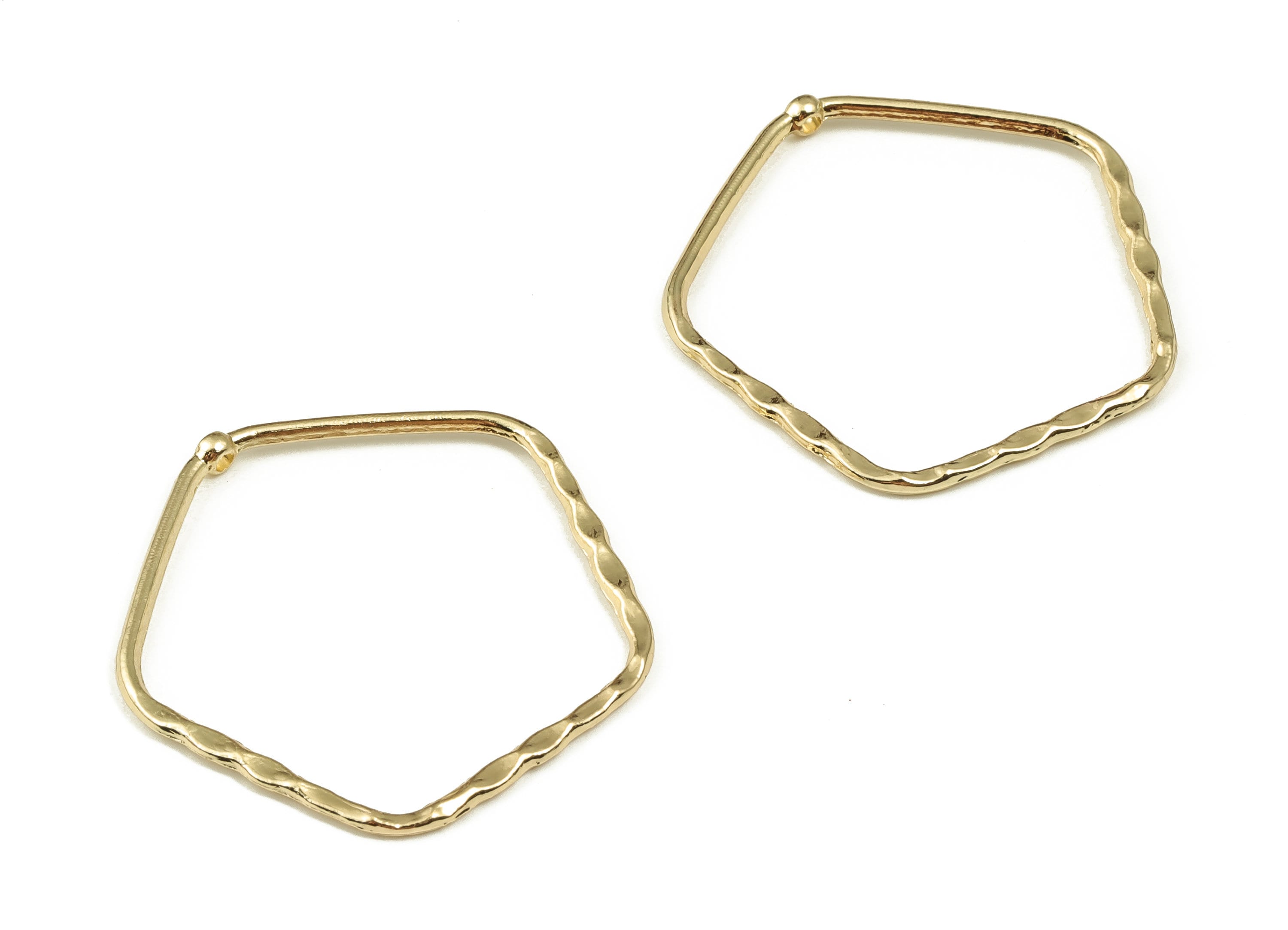 Alloy Hexagon Earring Charm - Zinc Alloy Hexagon Pendant Charm - Gold Tone Plated Alloy - Jewelry Making Supplies -33.93x33.8x1.68mm- ZZ1819 - DOMEDBAZAAR