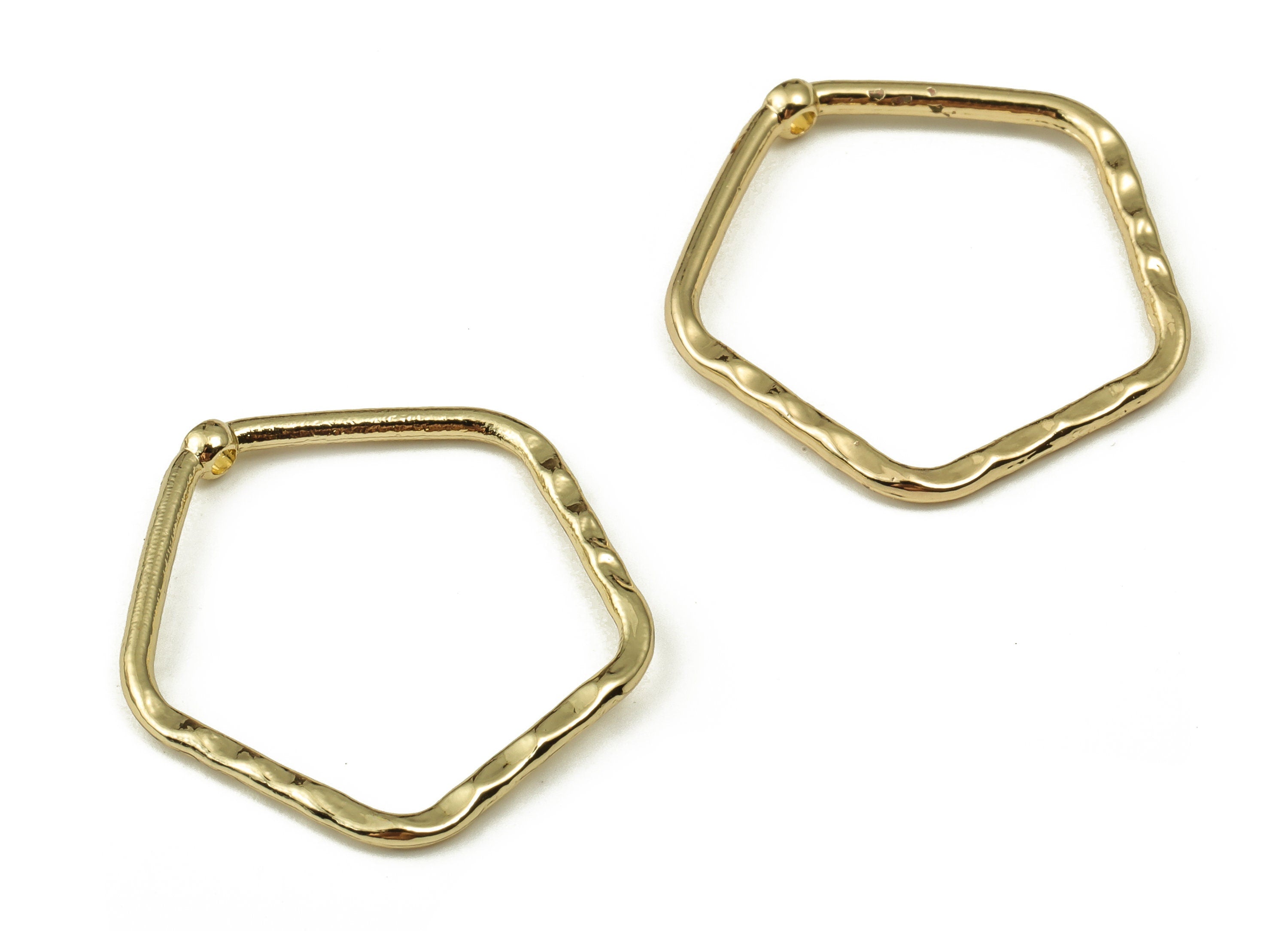 Alloy Pentagon Earring Charm - Zinc Alloy Pentagonal Pendant Charm - Gold Tone Plated Alloy – Jewelry Supplies -25x24.85x1.63mm- ZZ1820 - DOMEDBAZAAR