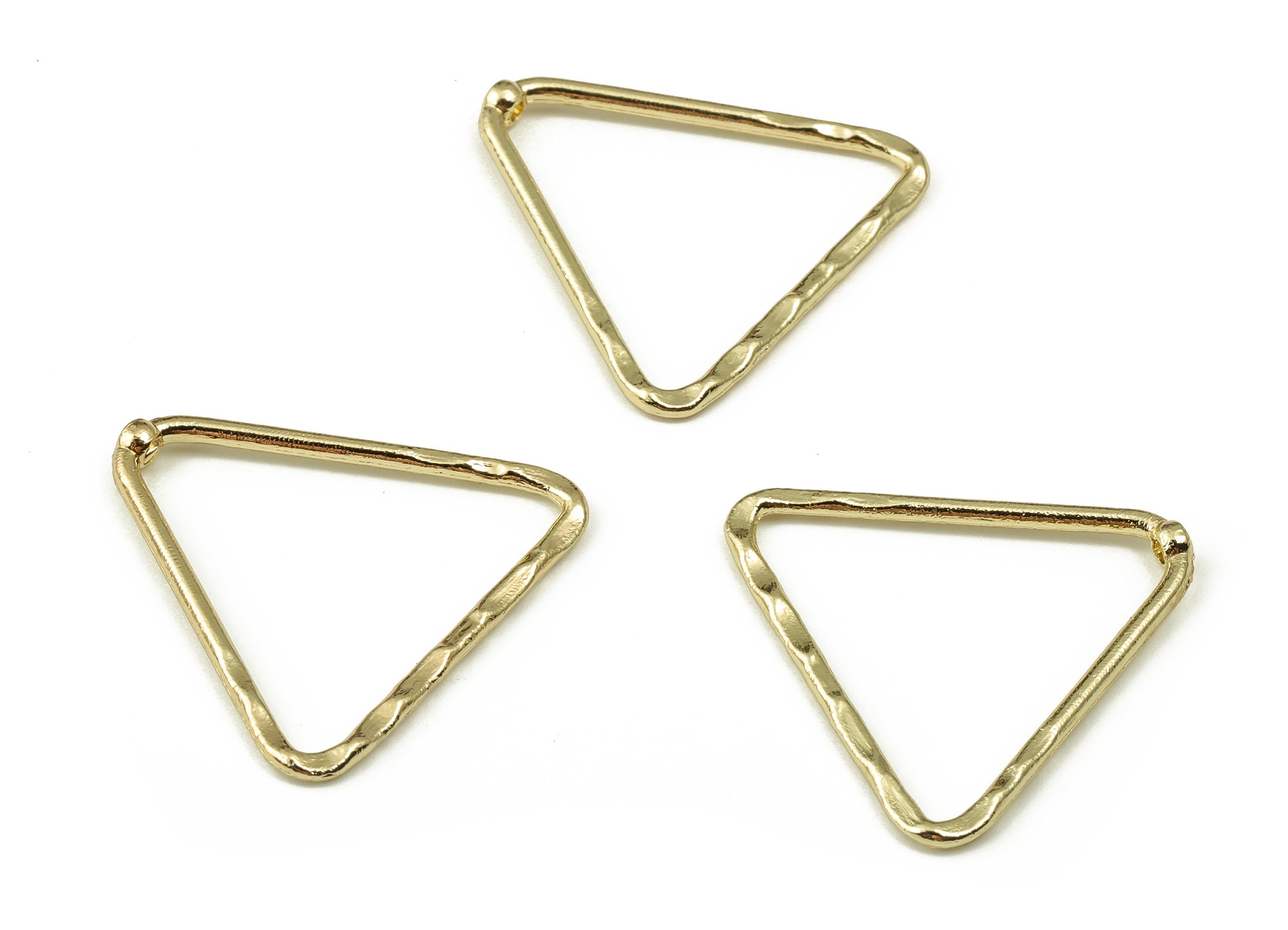 Triangle Earring Charms - Zinc Alloy Triangle Pendant Charm - Gold Tone Plated Alloy - Jewelry Making Supplies -24.91x24.72x1.62mm- ZZ1813 - DOMEDBAZAAR