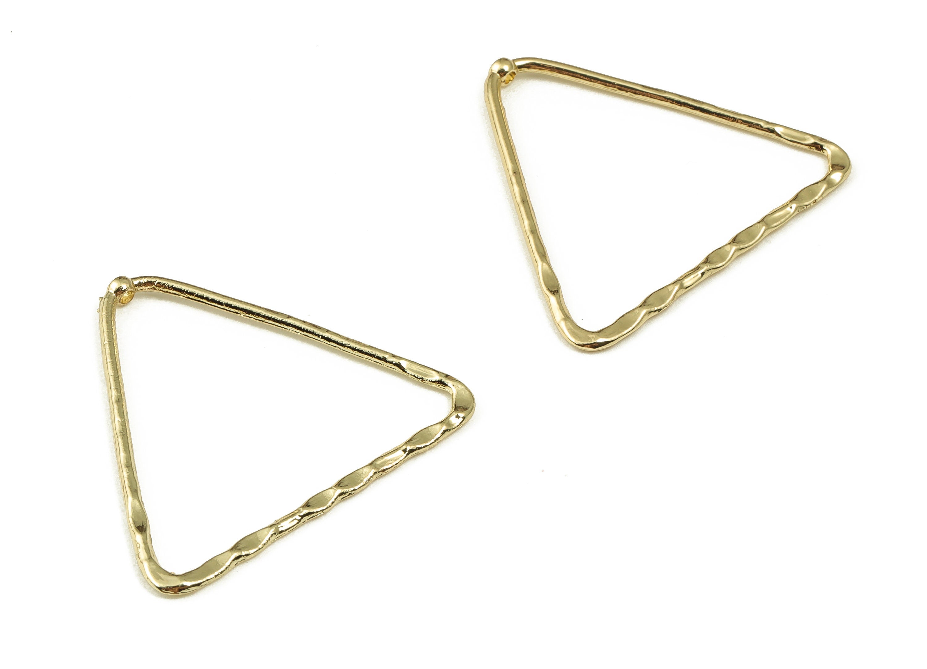Alloy Triangle Earring Charm - Zinc Alloy Triangle Pendant Charm - Gold Tone Plated Alloy - Jewelry Making Supplies -35x33.83x1.63mm- ZZ1823 - DOMEDBAZAAR