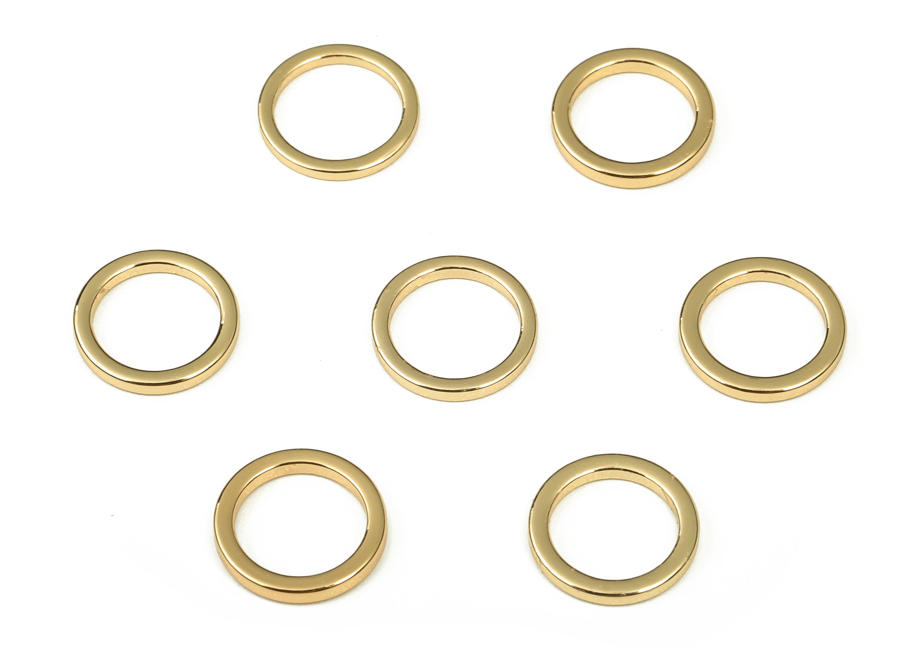 Brass Round Connector - Gold Round Links - Brass Circle Connector - 18K Real Gold Plated  Brass - Jewelry Supplies - 9x1x1mm - RGP3310-9 - DOMEDBAZAAR