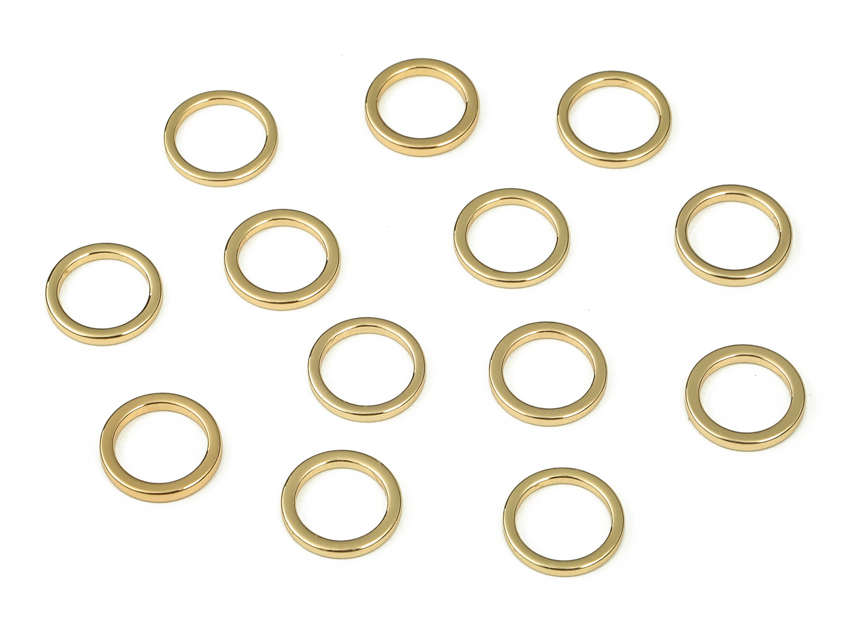 Brass Round Connector - Gold Round Links - Brass Circle Connector - 18K Real Gold Plated  Brass - Jewelry Supplies - 9x1x1mm - RGP3310-9 - DOMEDBAZAAR