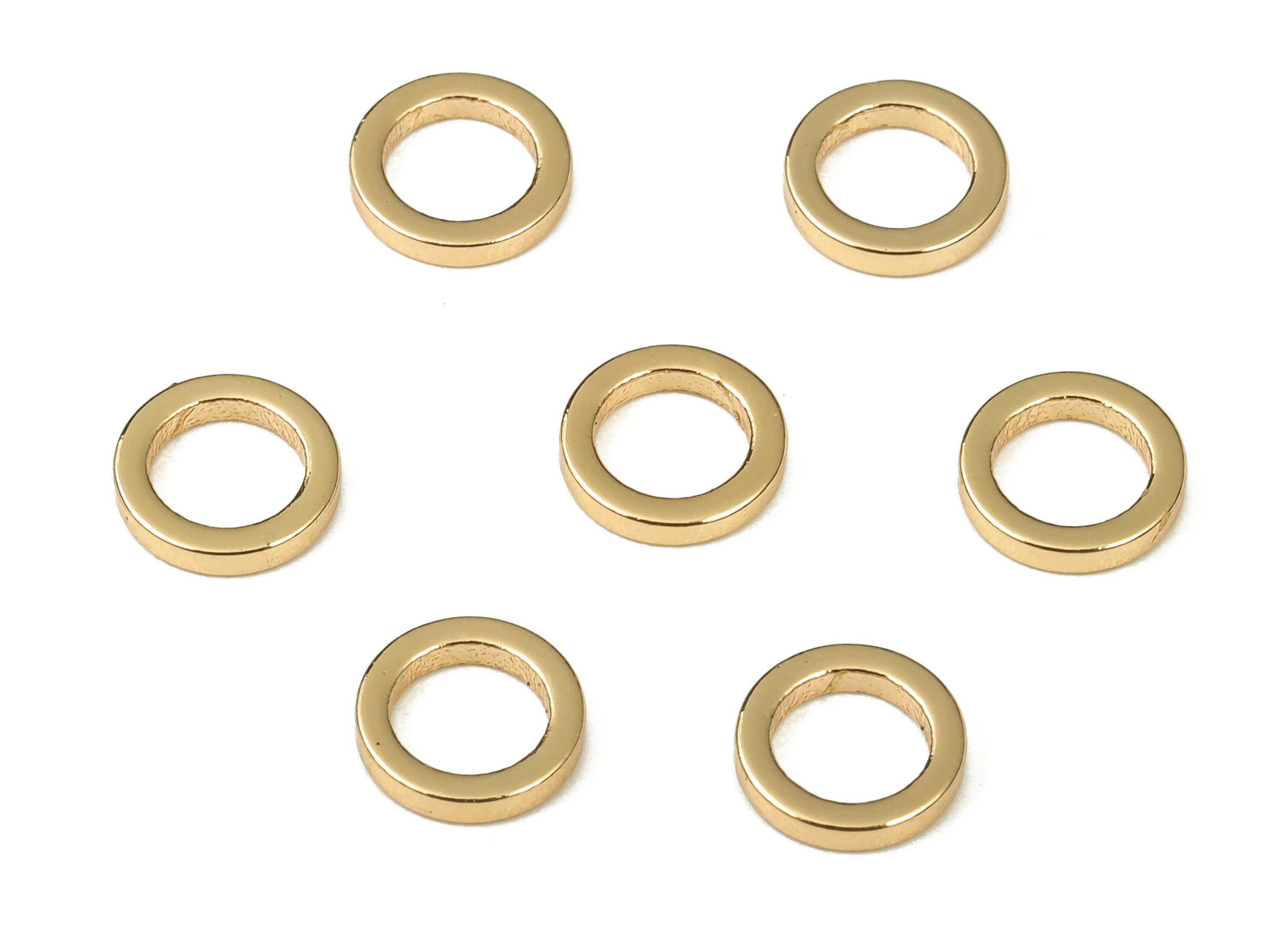 Brass Round Connector - Gold Round Links - Brass Circle Connector - 18K Real Gold Plated  Brass - Jewelry Supplies - 6x1x1mm - RGP3310-6 - DOMEDBAZAAR