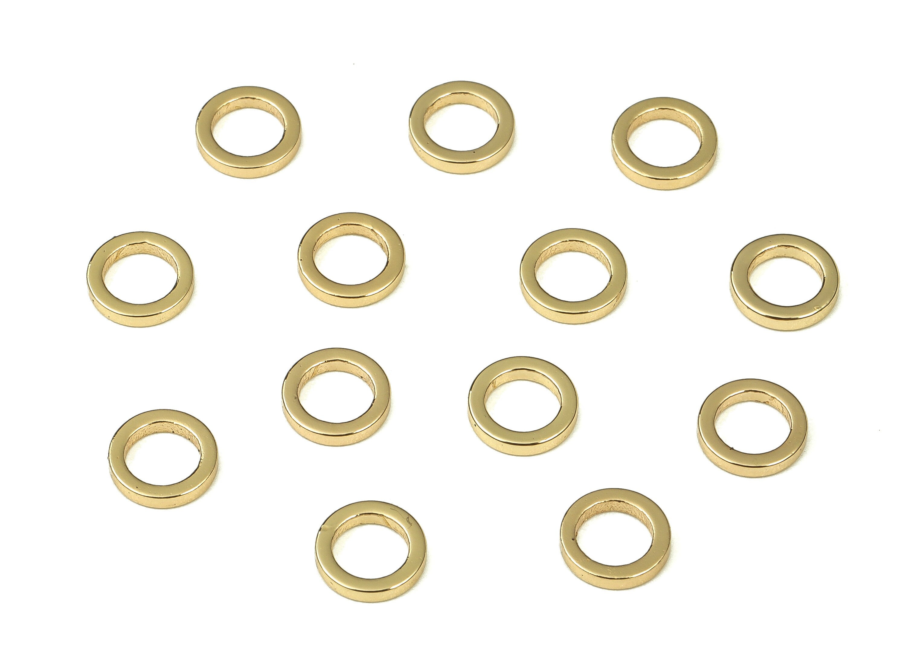 Brass Round Connector - Gold Round Links - Brass Circle Connector - 18K Real Gold Plated  Brass - Jewelry Supplies - 6x1x1mm - RGP3310-6 - DOMEDBAZAAR