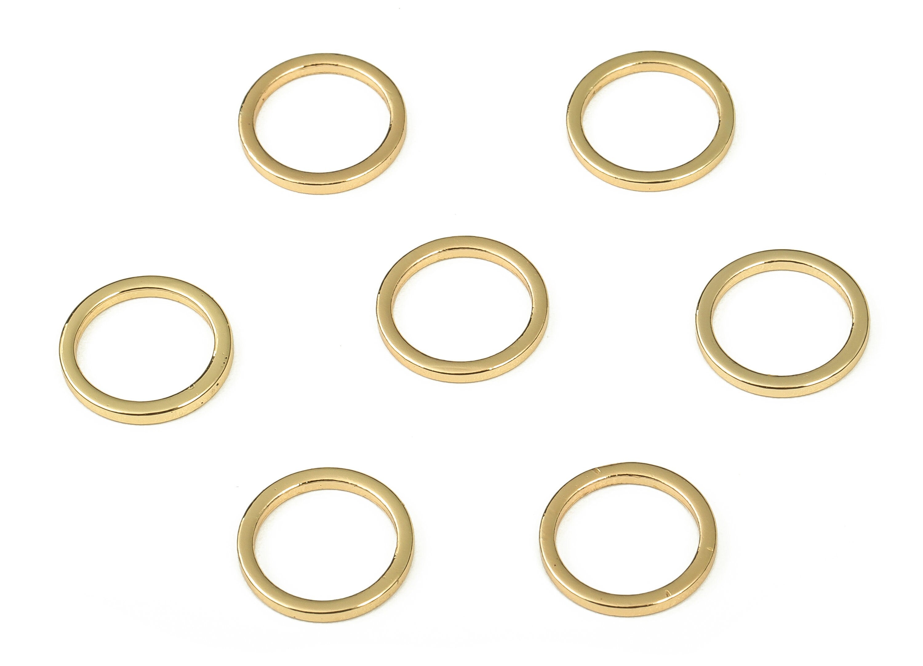 Brass Round Connector - Gold Round Links - Brass Circle Connector - 18K Real Gold Plated Brass - Jewelry Supplies - 10x1x1mm - RGP3310-10 - DOMEDBAZAAR
