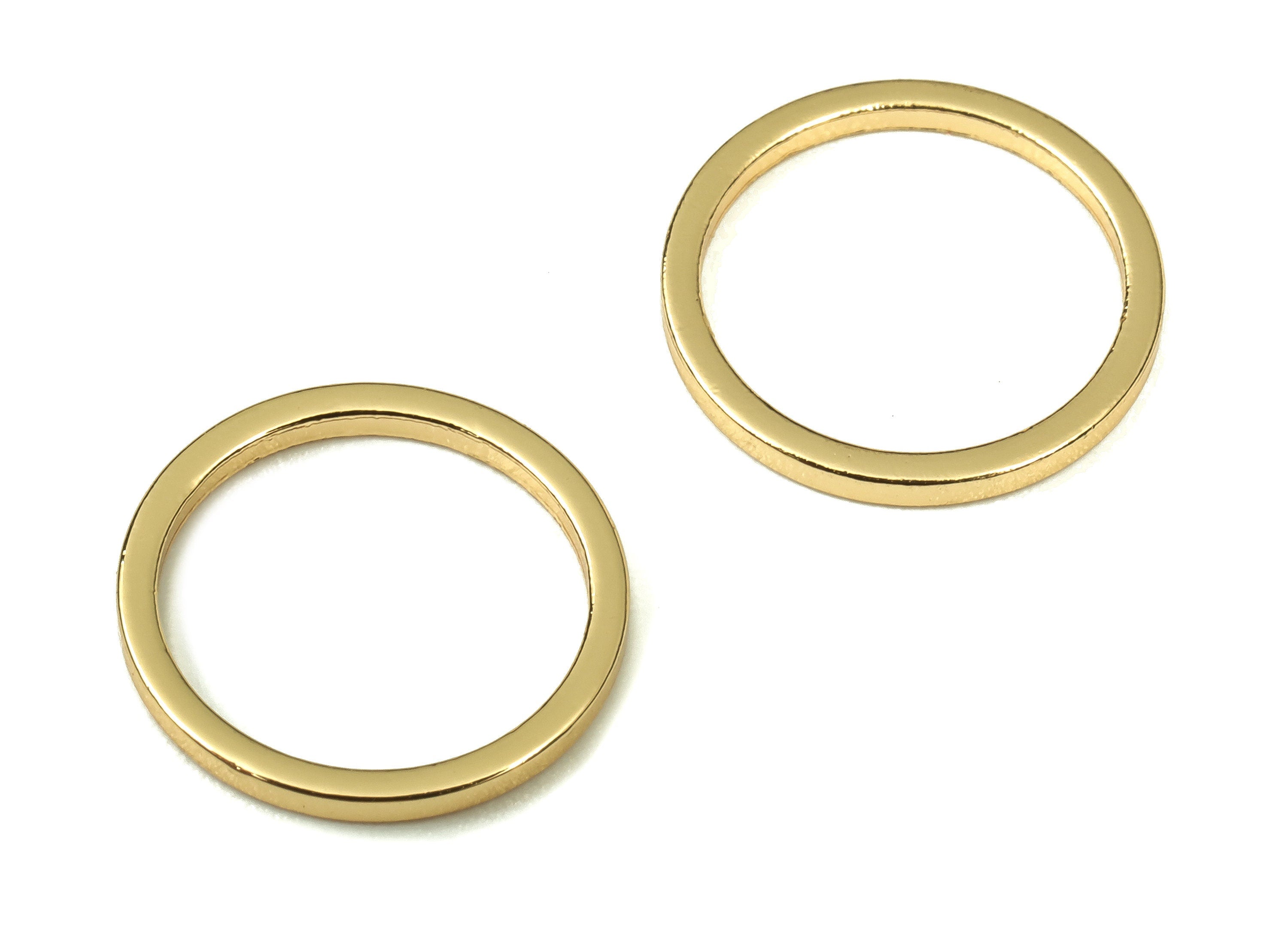 Brass Round Connector - Gold Round Links - Brass Circle Connector - 18K Real Gold Plated  Brass - Jewelry Supplies - 12x1x1mm - RGP3310-12 - DOMEDBAZAAR