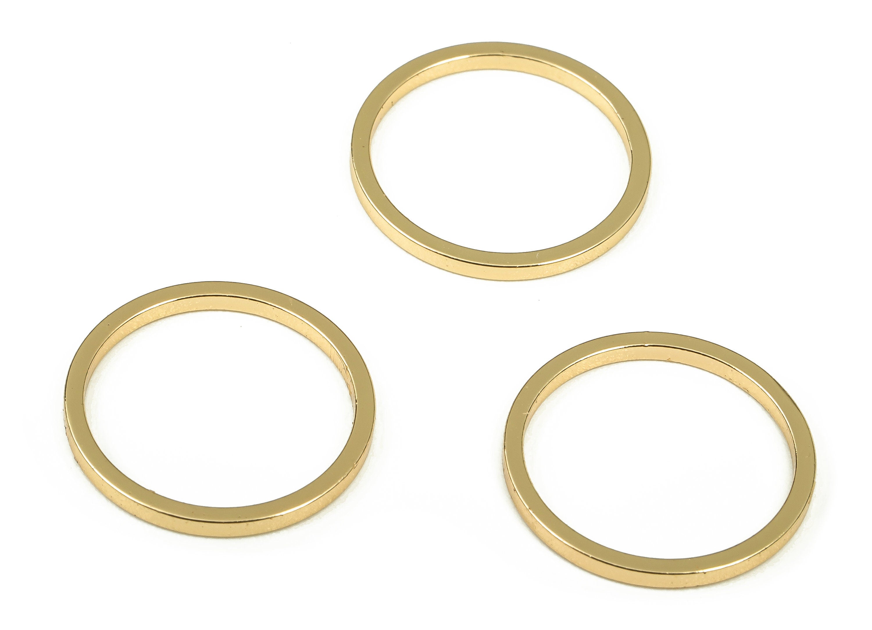 Brass Round Connector - Gold Round Links - Brass Circle Connector - 18K Real Gold Plated  Brass - Jewelry Supplies - 14x1x1mm - RGP3310-14 - DOMEDBAZAAR