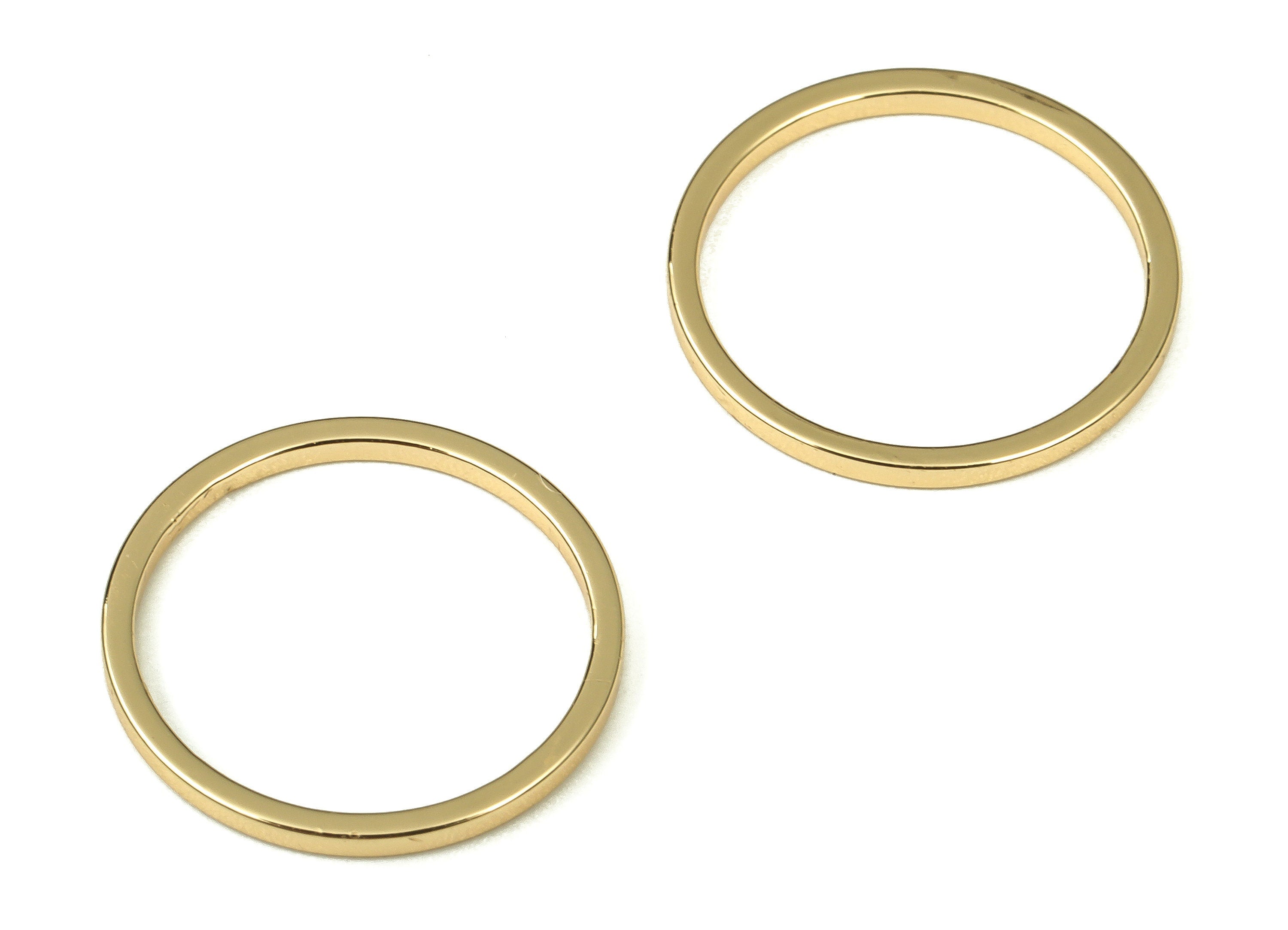 Brass Round Connector - Gold Round Links - Brass Circle Connector - 18K Real Gold Plated  Brass - Jewelry Supplies - 15x1x1mm - RGP3310-15 - DOMEDBAZAAR