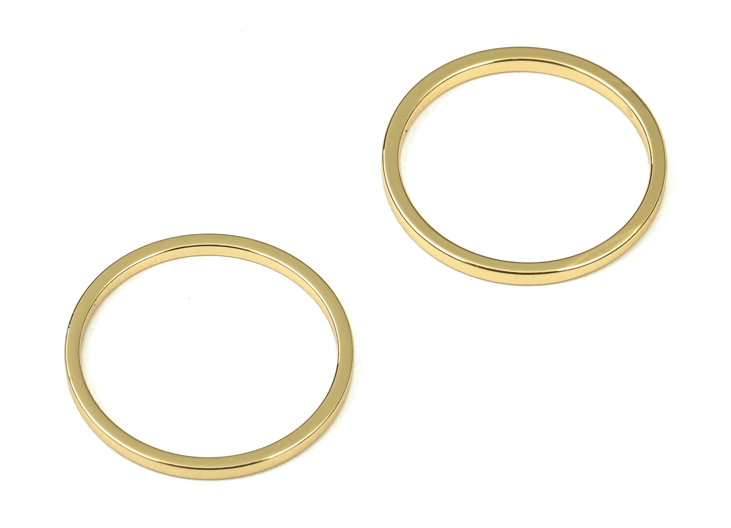 Brass Round Connector - Gold Round Links - Brass Circle Connector - 18K Real Gold Plated  Brass - Jewelry Supplies - 16x1x1mm - RGP3310-16 - DOMEDBAZAAR
