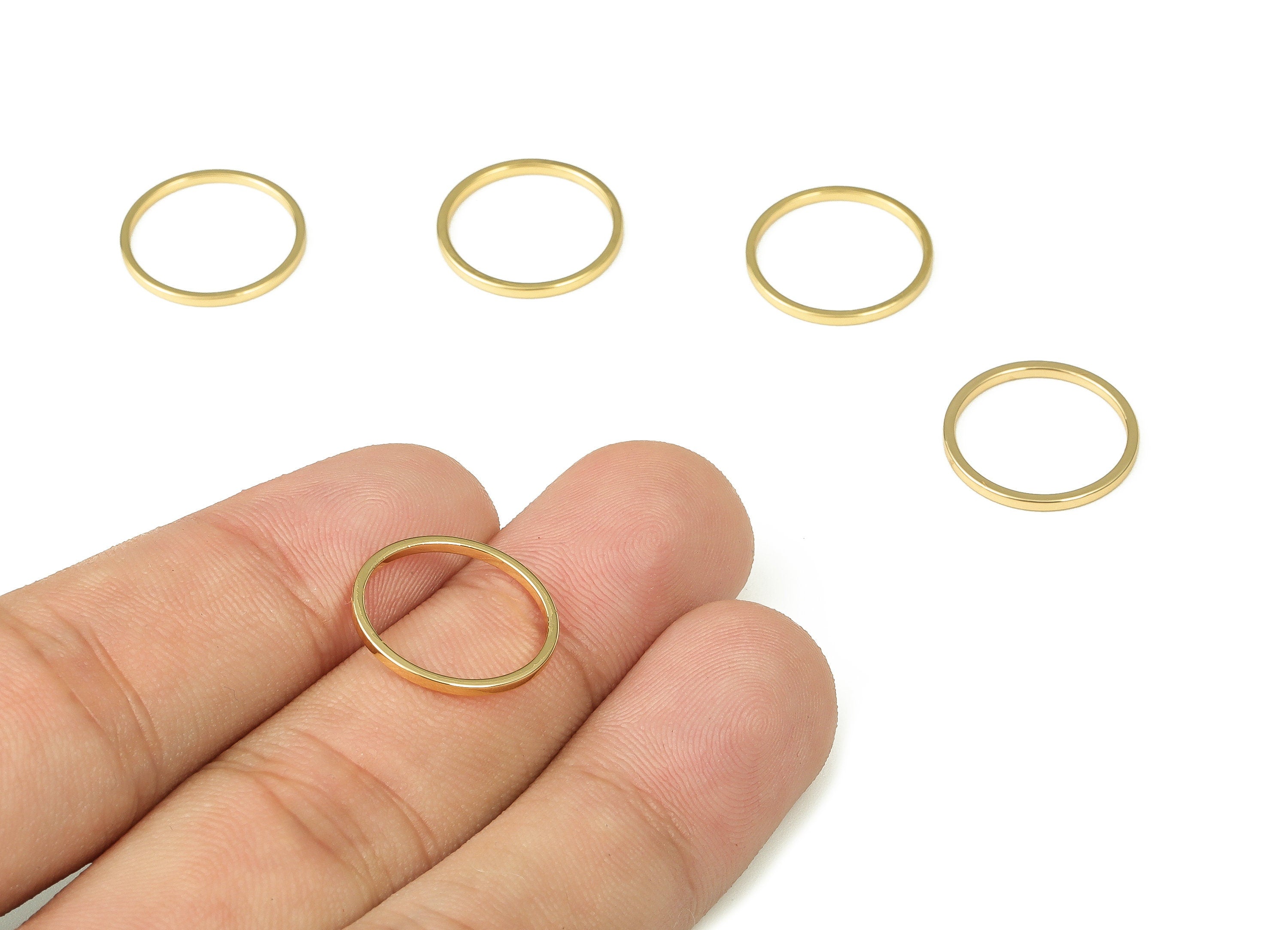 Brass Round Connector - Gold Round Links - Brass Circle Connector - 18K Real Gold Plated  Brass - Jewelry Supplies - 16x1x1mm - RGP3310-16 - DOMEDBAZAAR