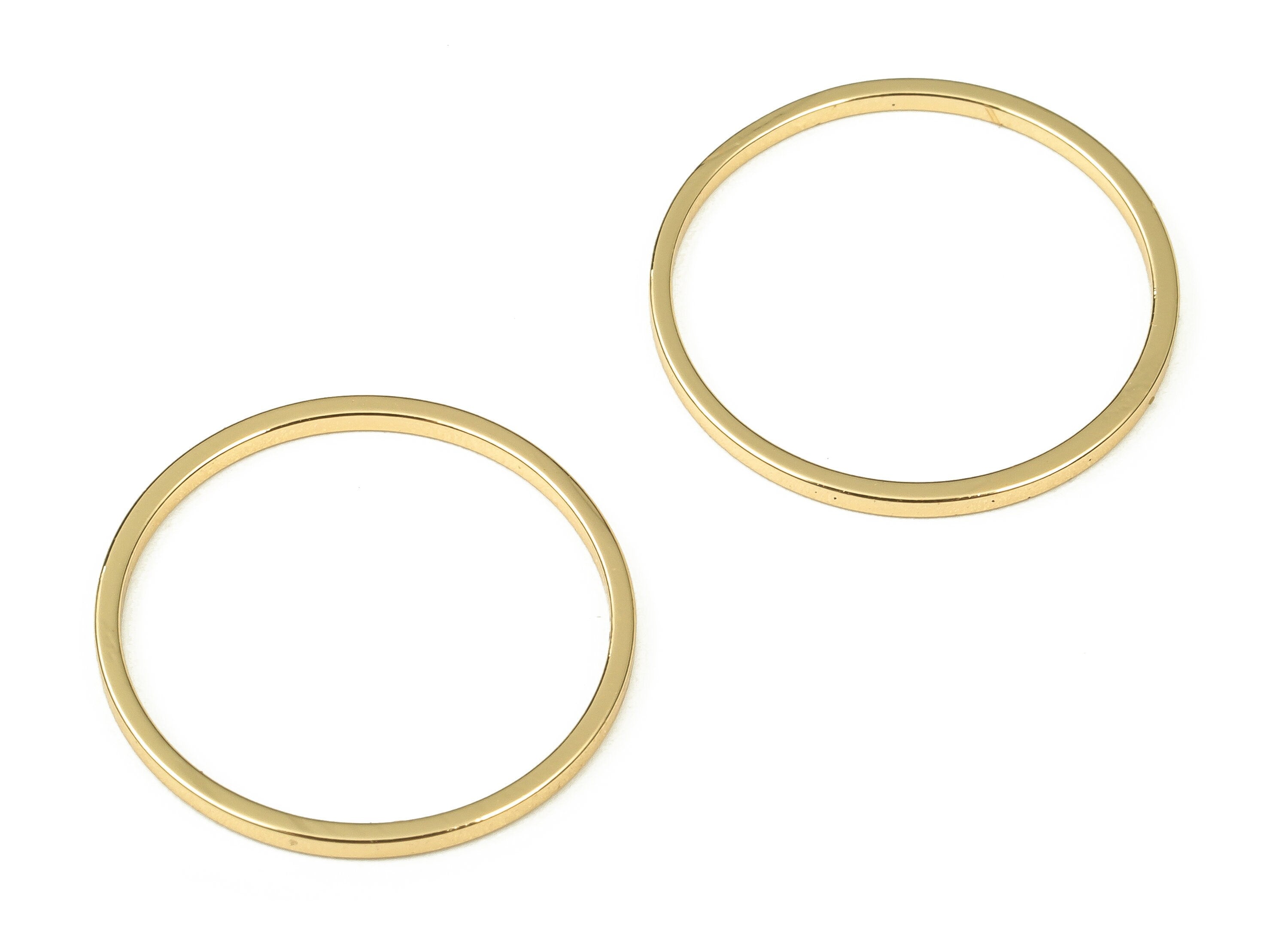 Brass Round Earring Connector – Gold Ring Connectors – Round Links - 18K Real Gold Plated Brass – Earring Making - 17×1×1mm - RGP3310-17 - DOMEDBAZAAR