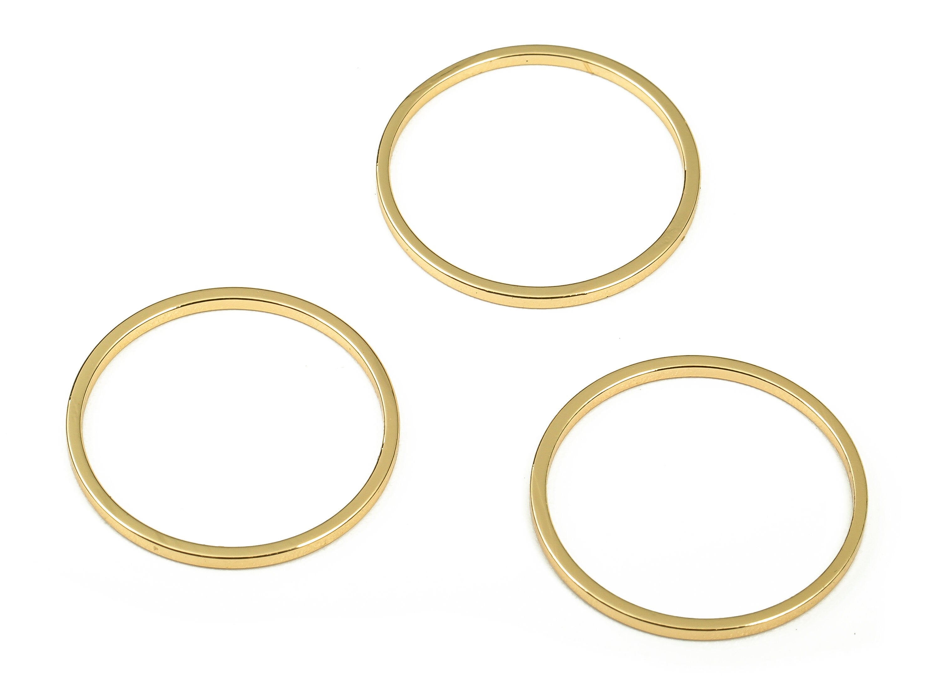 Brass Round Earring Connector – Gold Ring Connectors – Round Links - 18K Real Gold Plated Brass – Earring Making - 17×1×1mm - RGP3310-17 - DOMEDBAZAAR