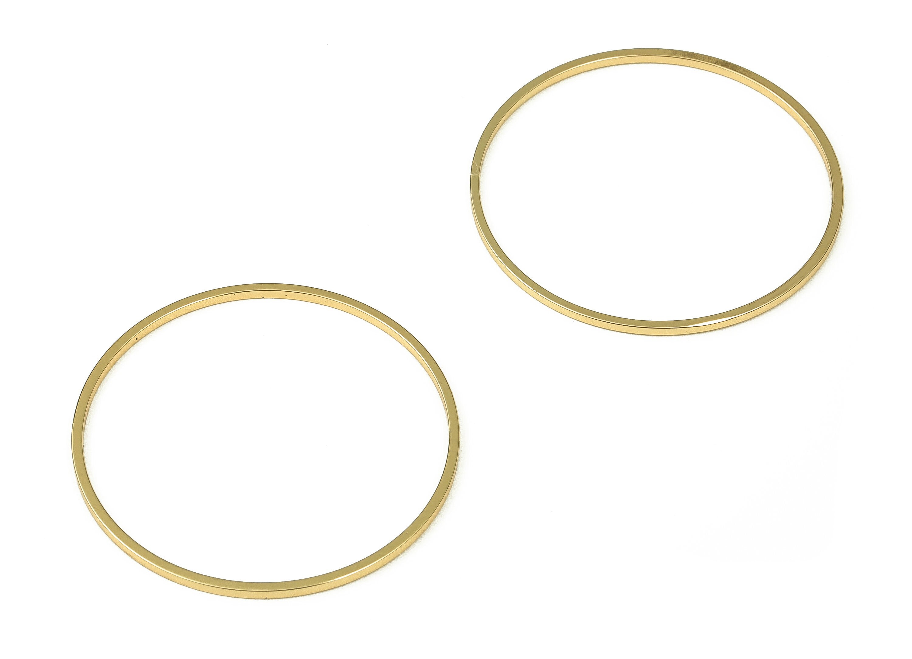 Brass Round Connector - Gold Round Links - Brass Circle Connector - 18K Real Gold Plated  Brass - Jewelry Supplies - 32x1x1mm - RGP3310-32 - DOMEDBAZAAR