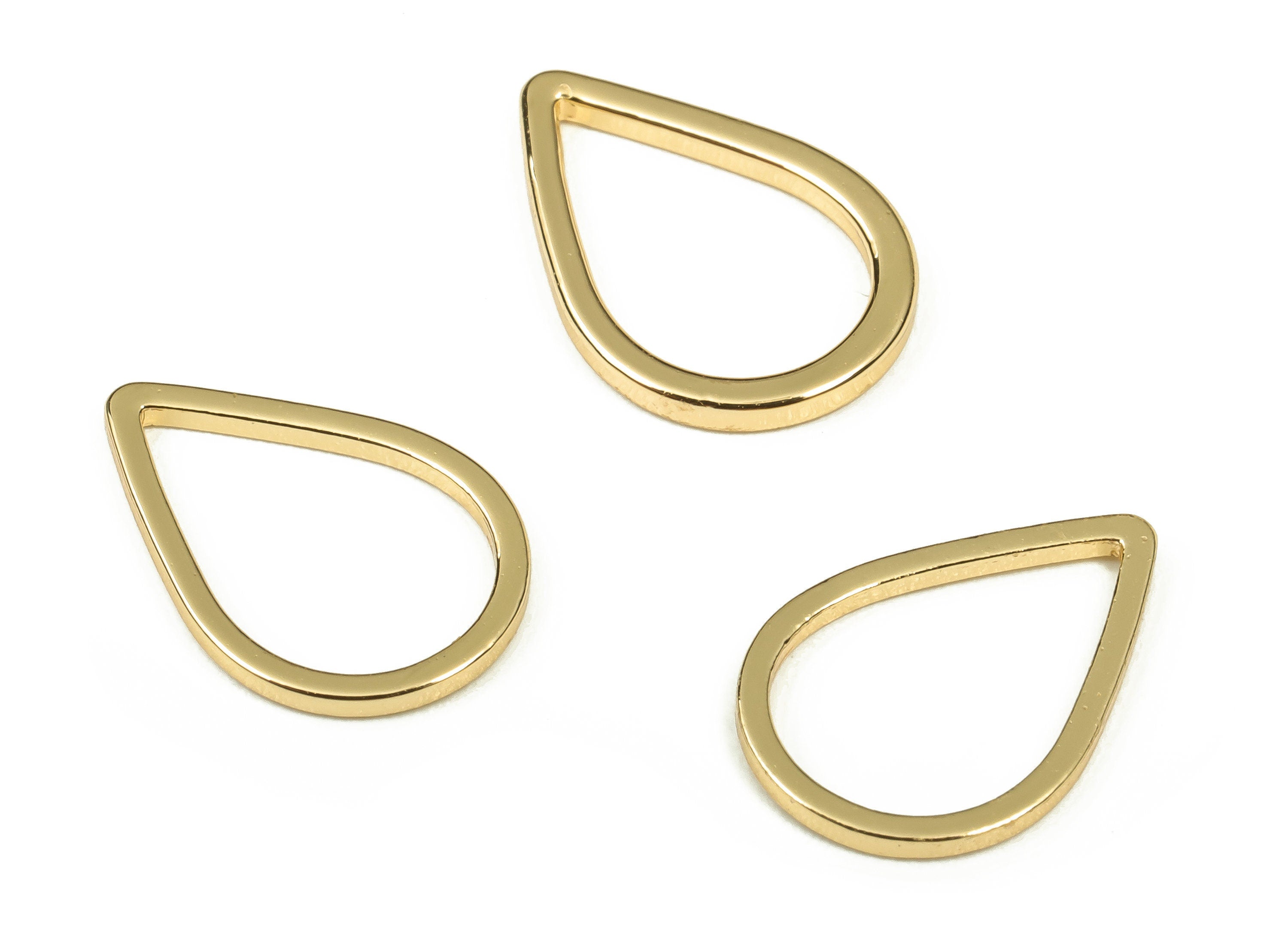 Drop Earring Charms - Brass Drop Connector - Drop Pendant Charms - 18K Real Gold Plated Brass – DIY Jewelry Supplies - 13x9x1mm - RGP3314-13 - DOMEDBAZAAR