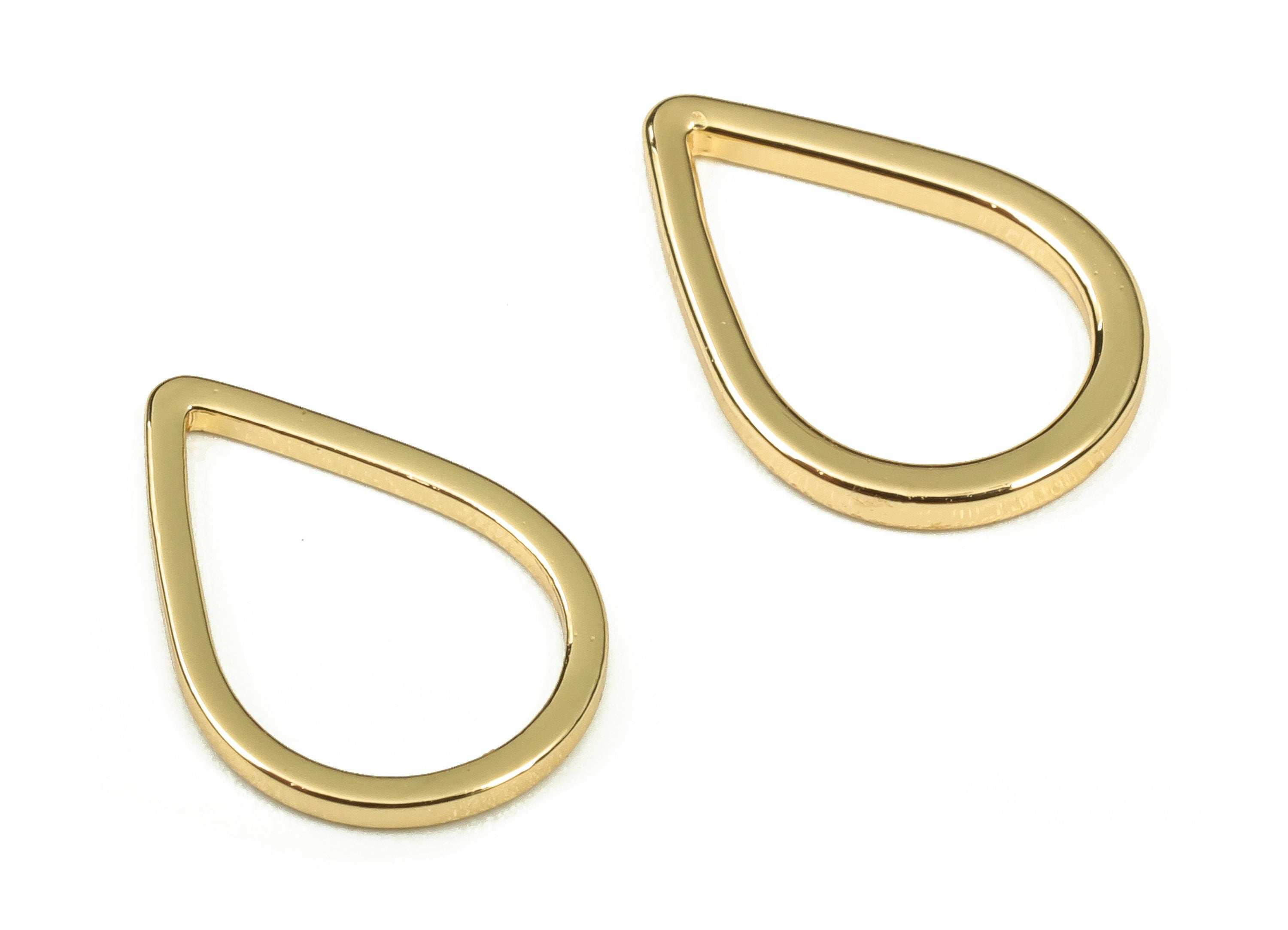 Drop Earring Charms - Brass Drop Connector - Drop Pendant Charms - 18K Real Gold Plated Brass – DIY Jewelry Supplies - 13x9x1mm - RGP3314-13 - DOMEDBAZAAR