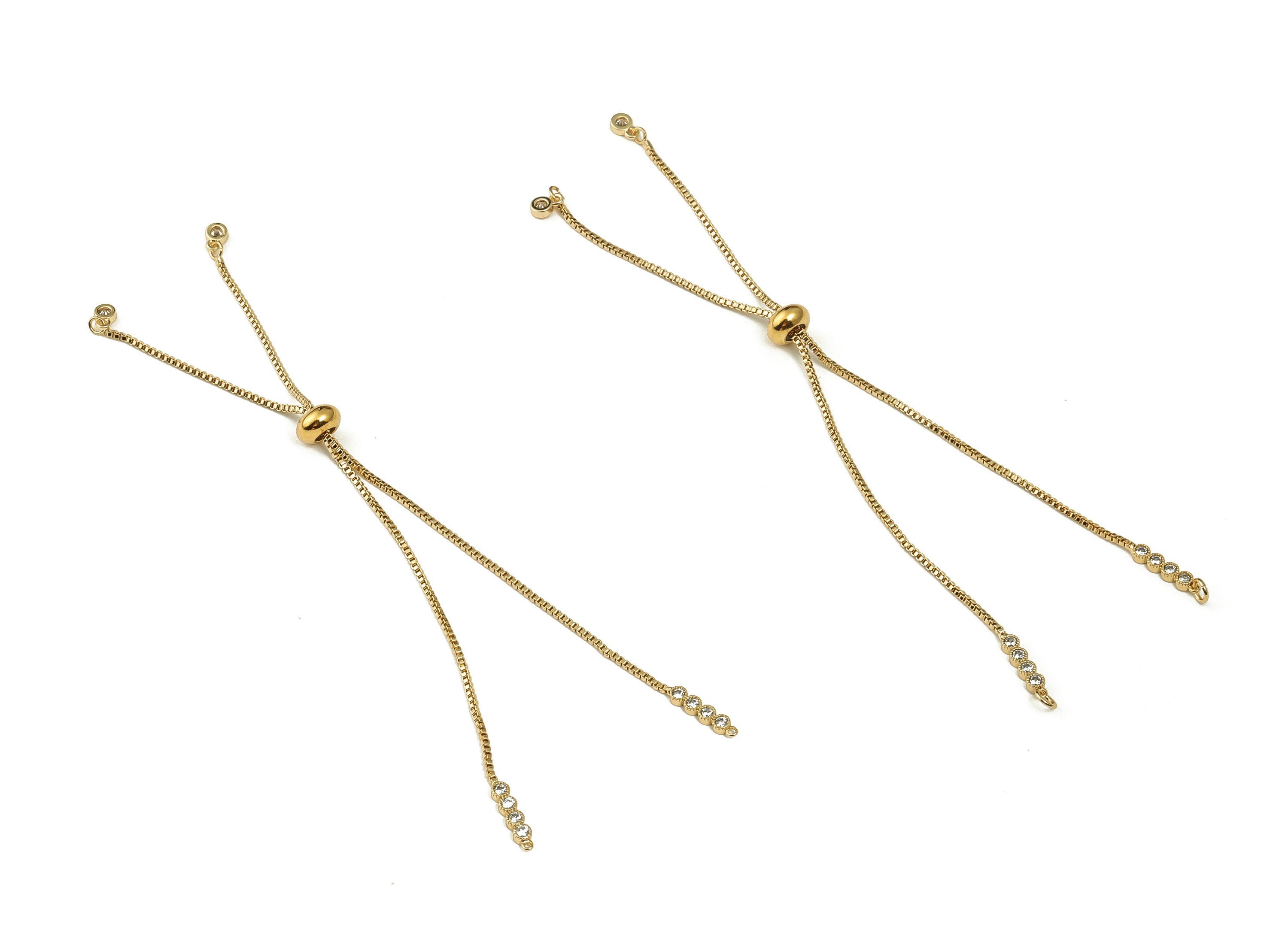 Brass Chain Tassel Earring- Gold Plated Brass Long Chain Earring - Statement Earrings - 18K Real Gold Plated Brass -132x7.55x7.4mm- RGP3655 - DOMEDBAZAAR