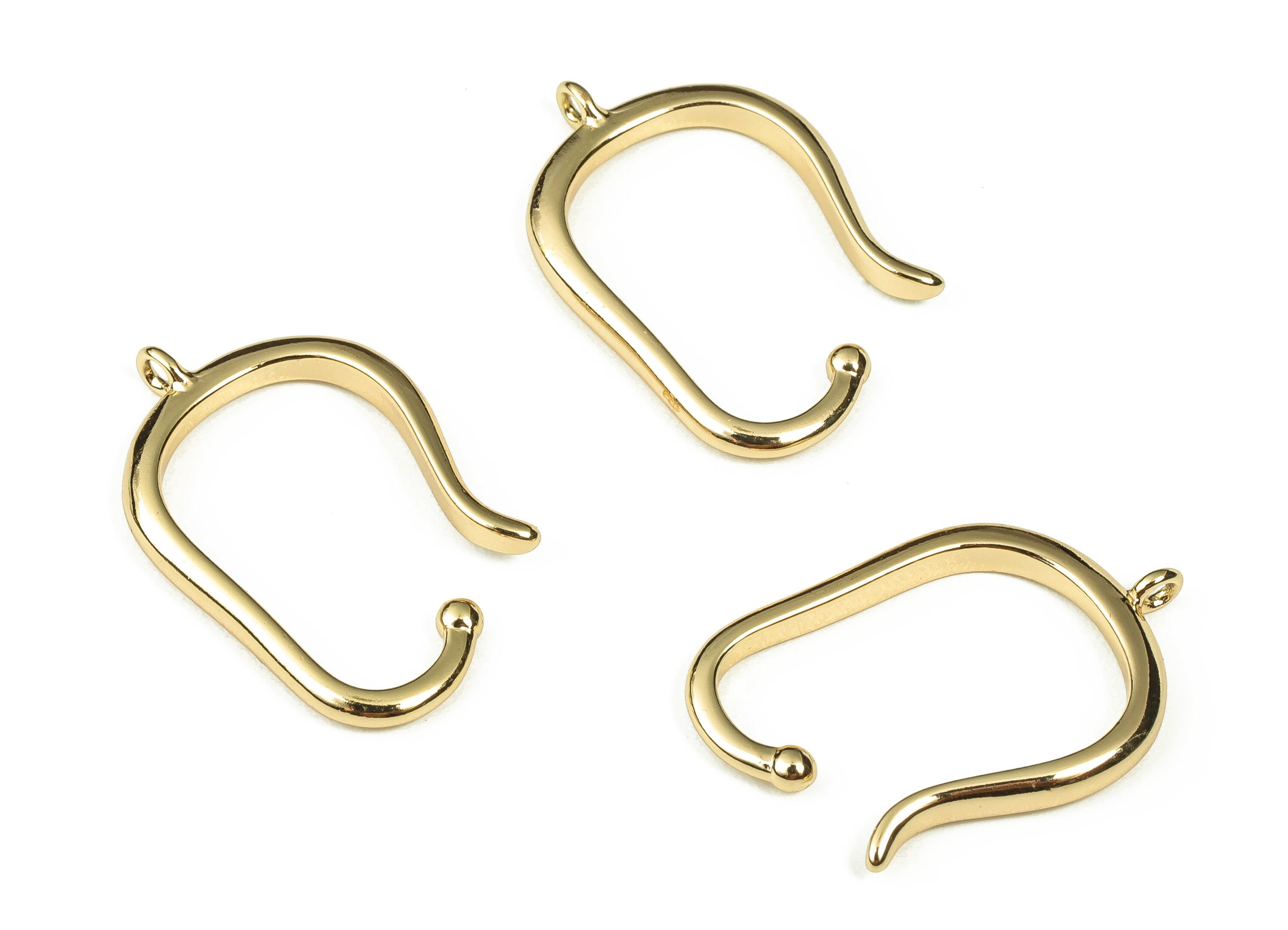 Brass Open Hoop Earrings - Brass Geometric Hoop Earrings - 18k Real Gold Plated Brass - Jewelry Making Supplies -21.59x14.32x2.16mm- RGP3366 - DOMEDBAZAAR