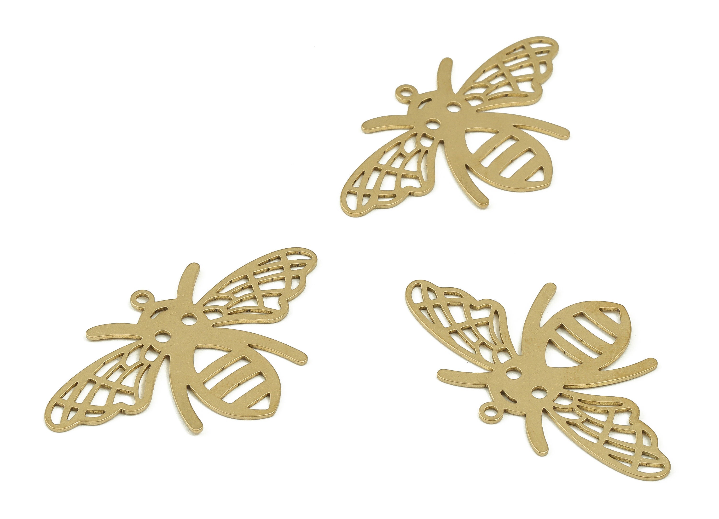 Brass Butterfly Earring Charms - Raw Brass Butterfly Pendant - Earring Findings - DIY Jewelry Making Supplies - 43.92x26.37x0.68mm - PP4690 - DOMEDBAZAAR