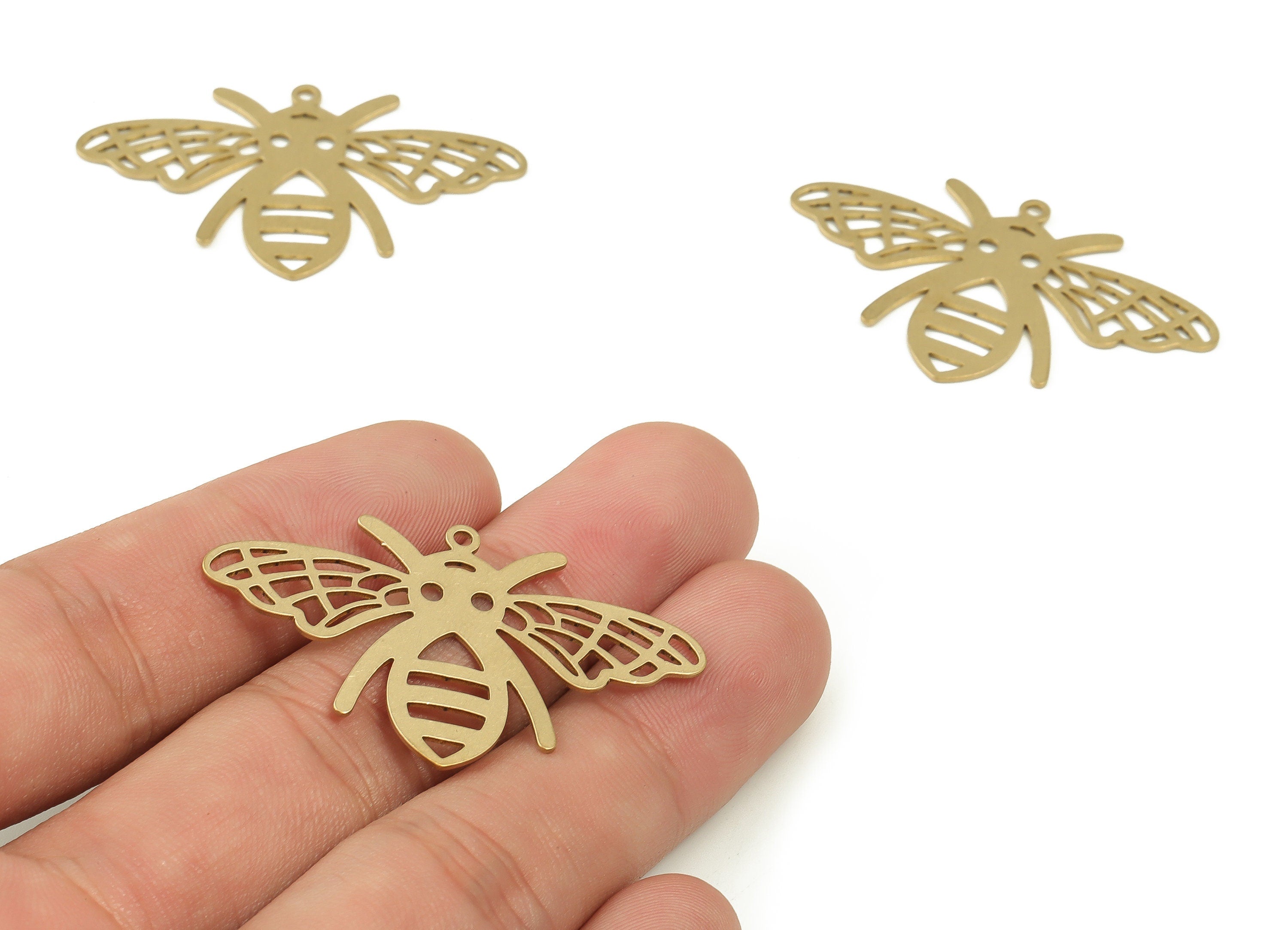 Brass Butterfly Earring Charms - Raw Brass Butterfly Pendant - Earring Findings - DIY Jewelry Making Supplies - 43.92x26.37x0.68mm - PP4690 - DOMEDBAZAAR