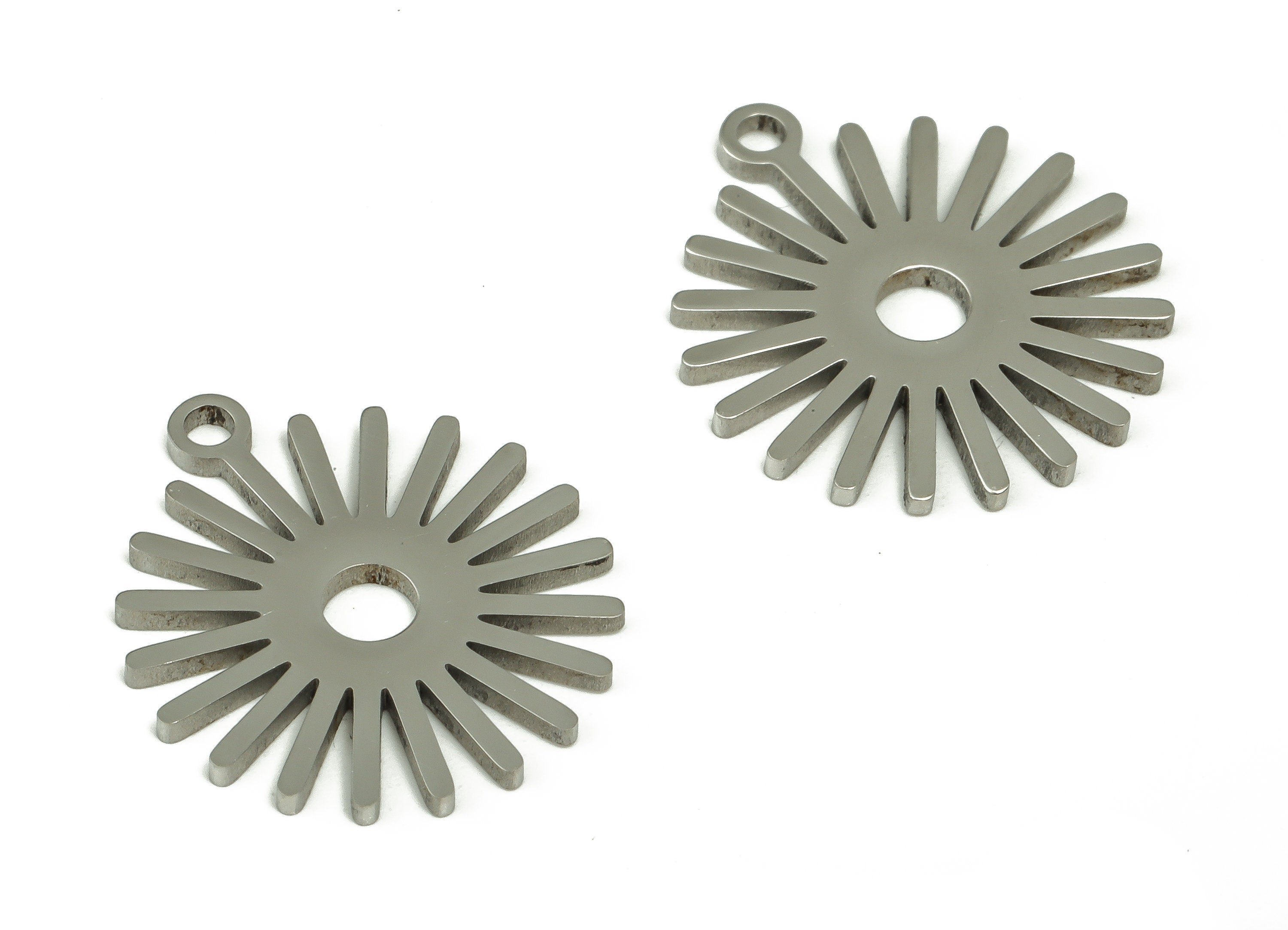Stainless Steel Sun Earring Charms - Stainless Steel Sun Pendant - Earring Findings - Jewelry Making Supplies - 16.91x14.84x0.99mm - SS1231 - DOMEDBAZAAR