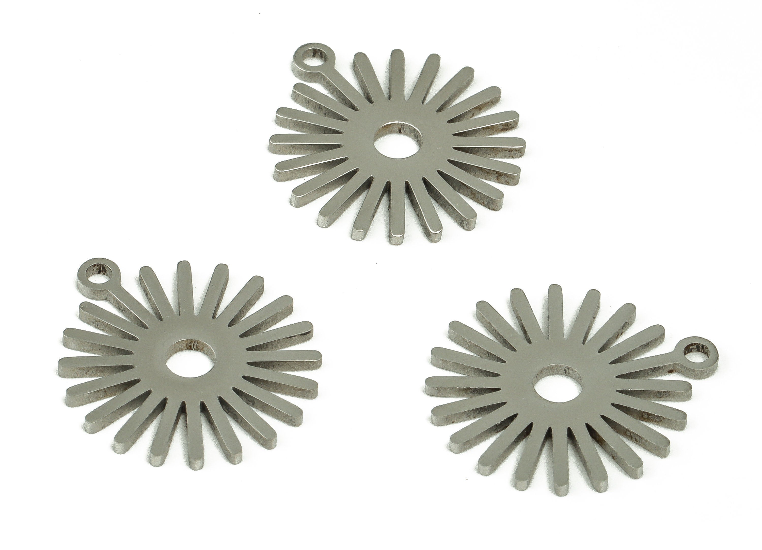 Stainless Steel Sun Earring Charms - Stainless Steel Sun Pendant - Earring Findings - Jewelry Making Supplies - 16.91x14.84x0.99mm - SS1231 - DOMEDBAZAAR