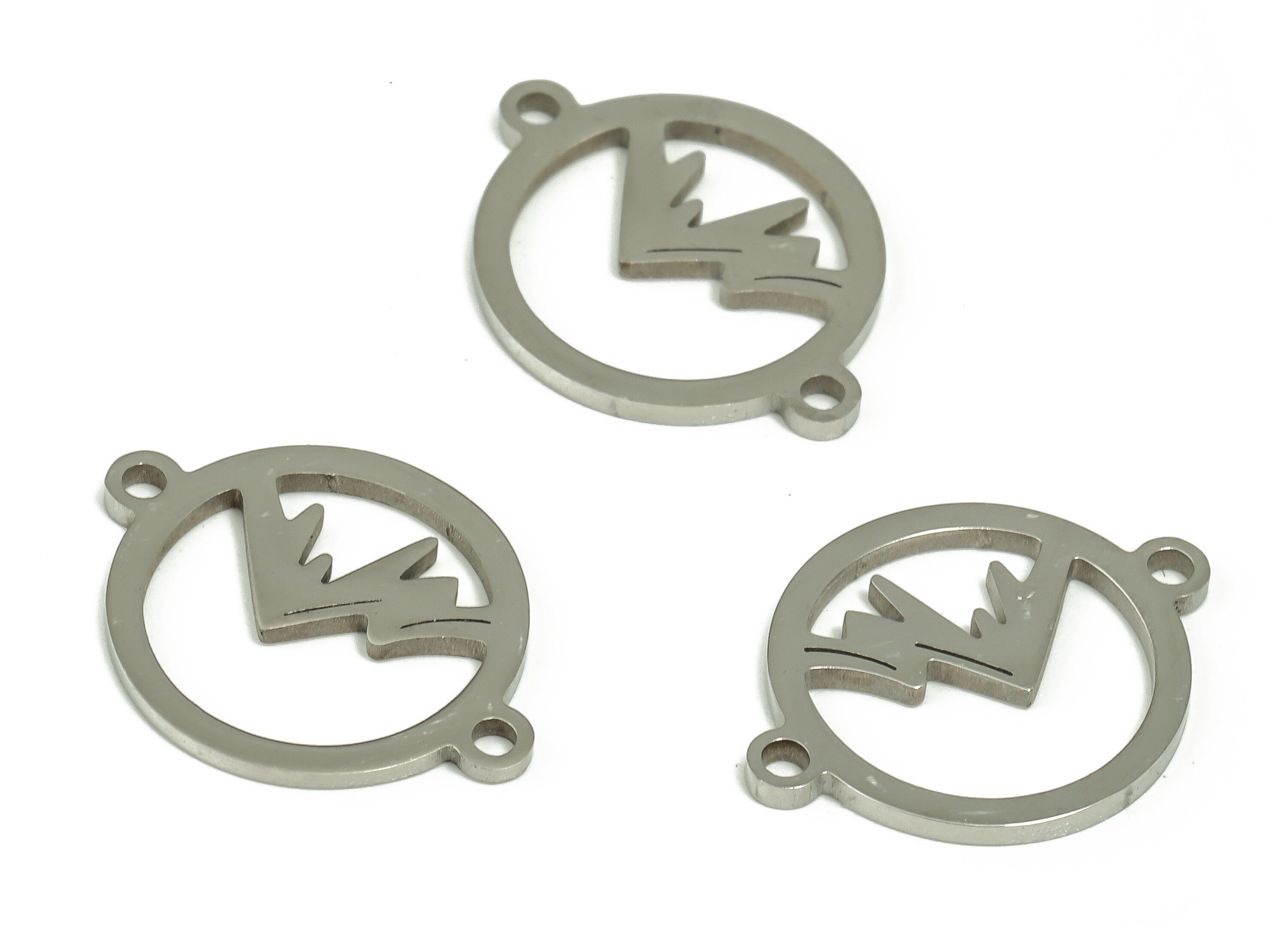 Stainless Steel Round Connector - Mountain Necklace Charms - Bracelet Charm – Jewelry Making Supplies - 15.41x12x0.94mm - SS1217 - DOMEDBAZAAR
