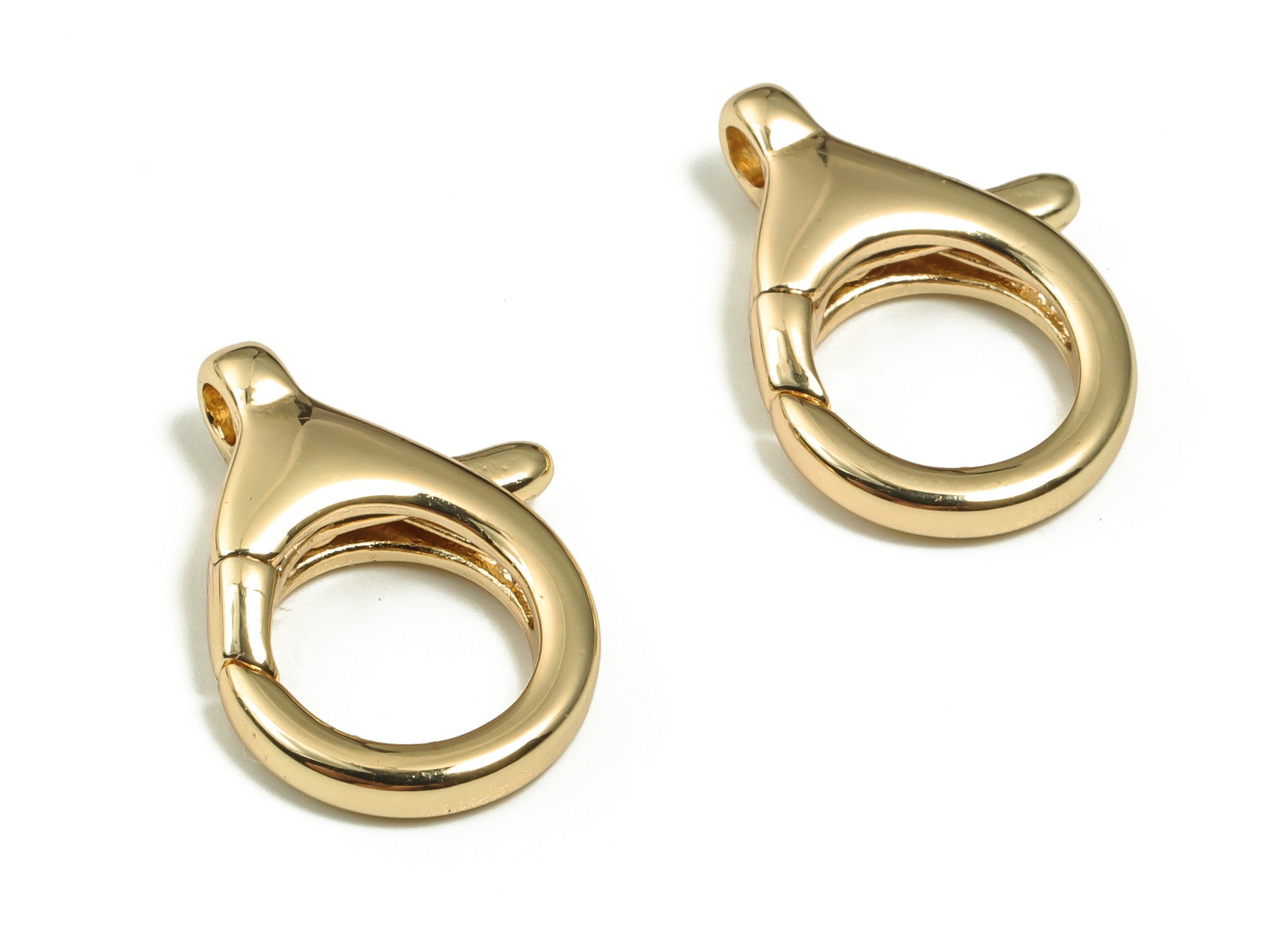 Brass Clips Parrot Clasp - Gold Lobster Clasps - 18K Real Gold Plated Brass –Jewelry Making Findings Fasteners - 16.45x12.1x3.66mm-RGP3372 - DOMEDBAZAAR