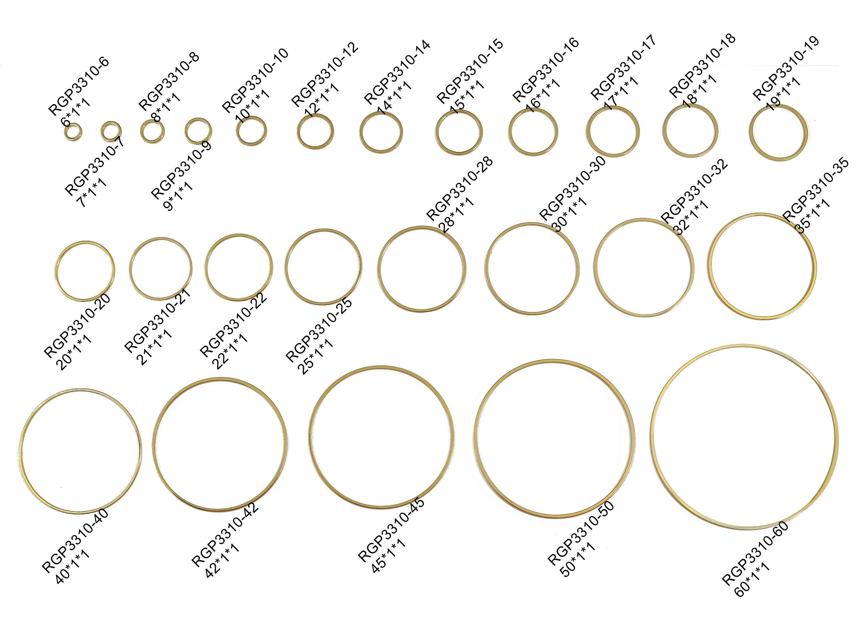 Brass Round Connector - Gold Round Links - Brass Circle Connector - 18K Real Gold Plated  Brass - Jewelry Supplies - 50x1x1mm - RGP3310-50 - DOMEDBAZAAR