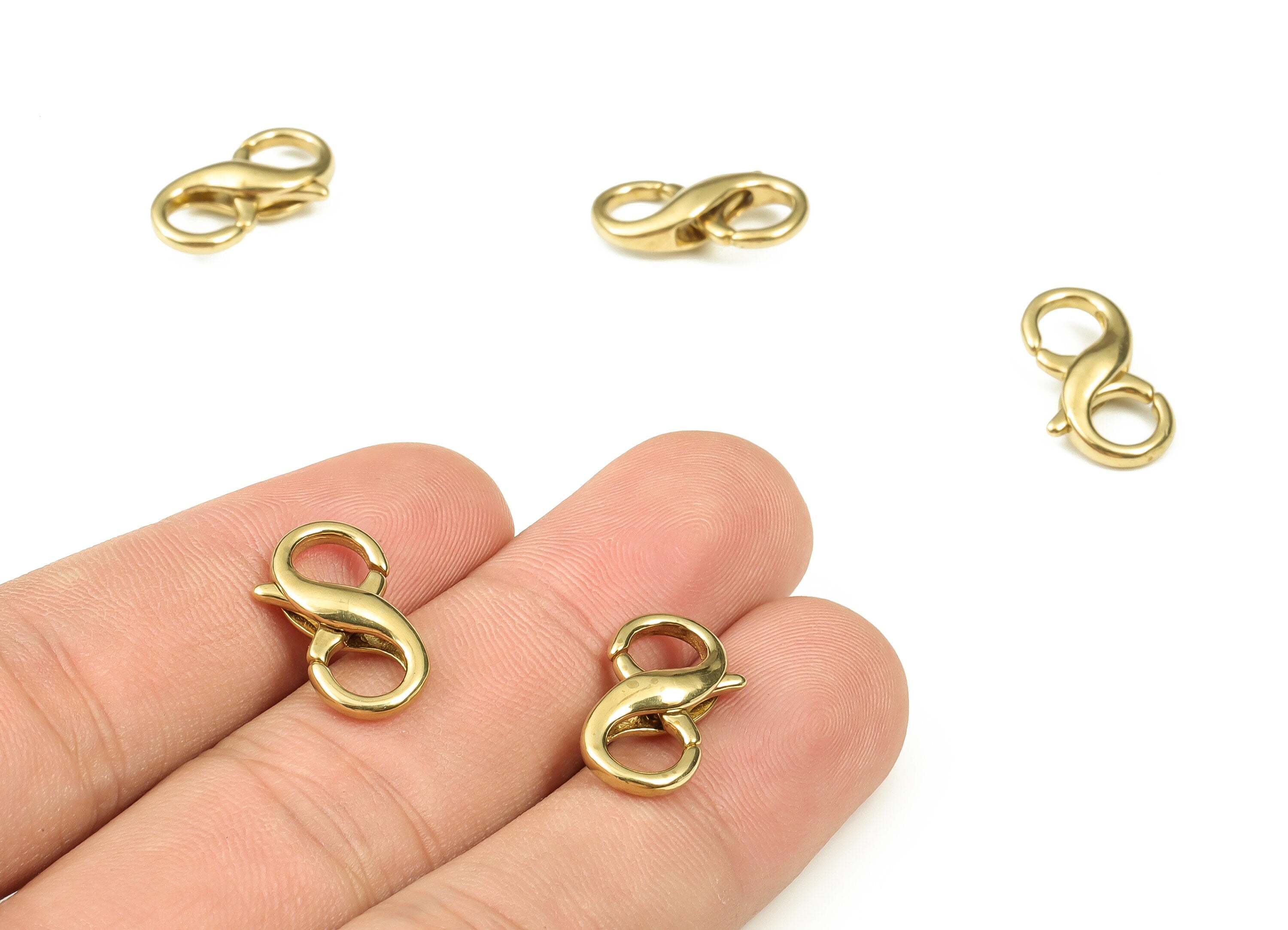 Brass Double Lobster Clasps – Raw Brass Lobster Claw Clasp – Infinity Lobster Clasp – Trigger Clasp – Jewelry Supplies- 18.15x9x5mm - PP4443 - DOMEDBAZAAR