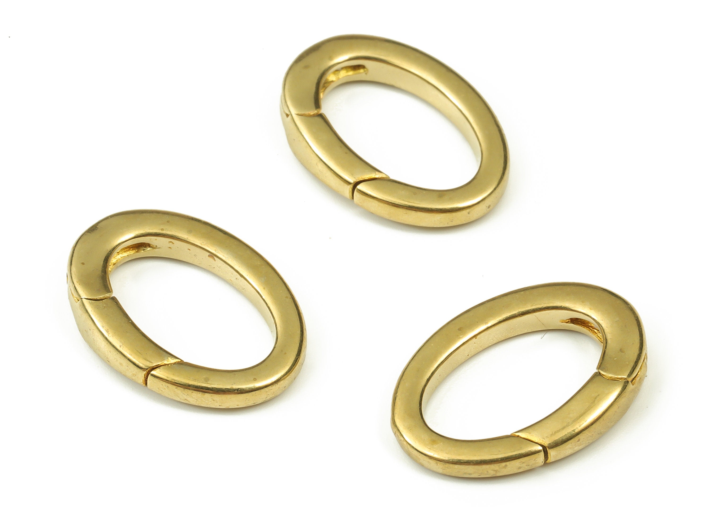 Brass Oval Clap Earring Connector - Raw Brass Oval Earring Charms - Brass Clips Parrot - Jewelry Making Supplies - 18x13x2.25mm - PP4440 - DOMEDBAZAAR