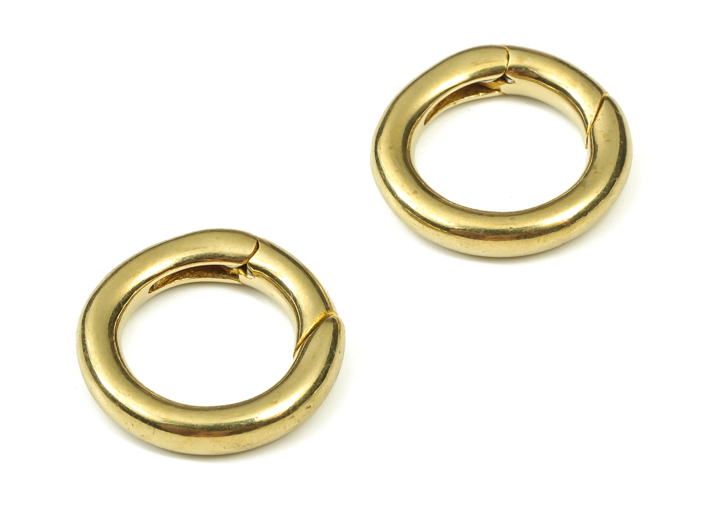 Brass Round Clap Earring Connector - Raw Brass Circle Earring Charms - Brass Clips Parrot - Jewelry Supplies - 19.6x19.6x3.65mm - PP4438 - DOMEDBAZAAR