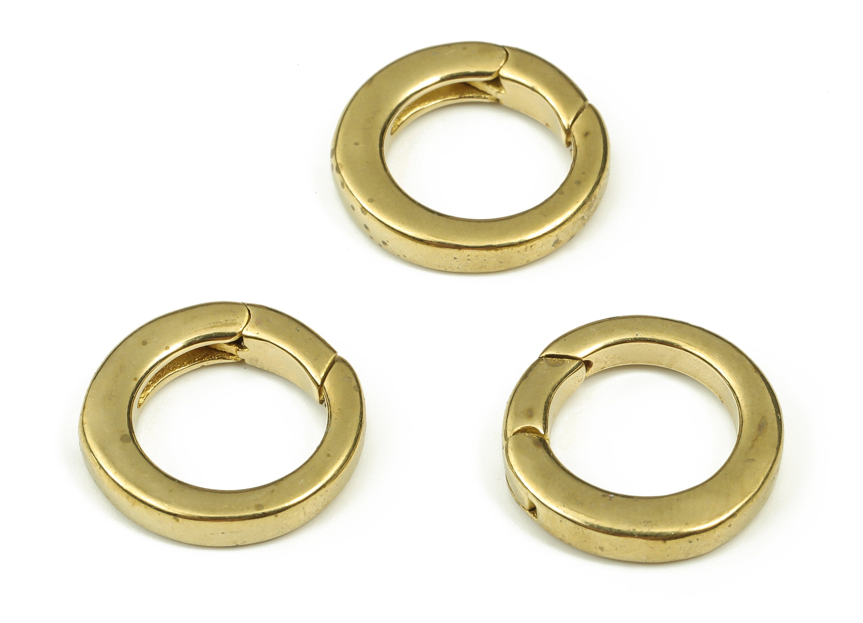 Brass Round Clap Earring Connector - Raw Brass Circle Earring Charms - Brass Clips Parrot - Jewelry Supplies - 15x15x3mm - PP4436 - DOMEDBAZAAR