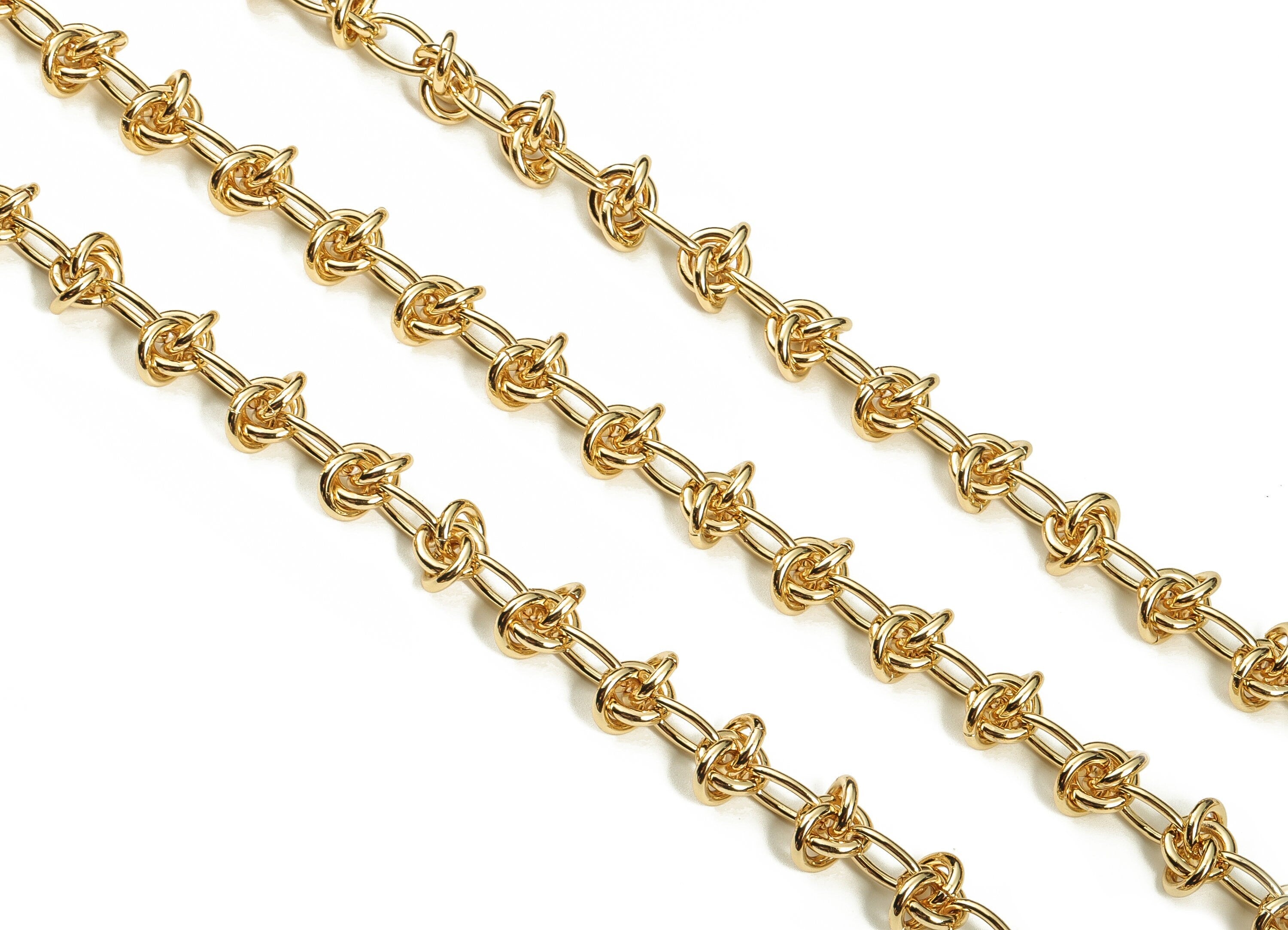 Brass Textured Oval Cable Chain - 18 Real Gold Round Link Cable Chain - Openlink Cable Chain-For Necklace Bracelet 1.00&quot;x0.38&quot;x0.09&quot; RGP3690 - DOMEDBAZAAR